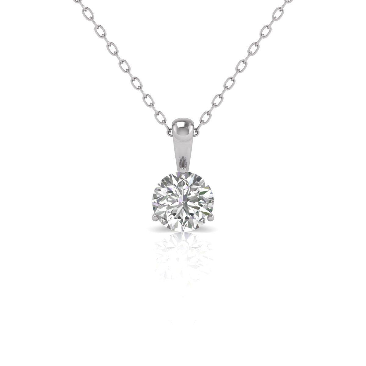 Diana M Lab 14KT WG 1ct Three prong Martini Pendant