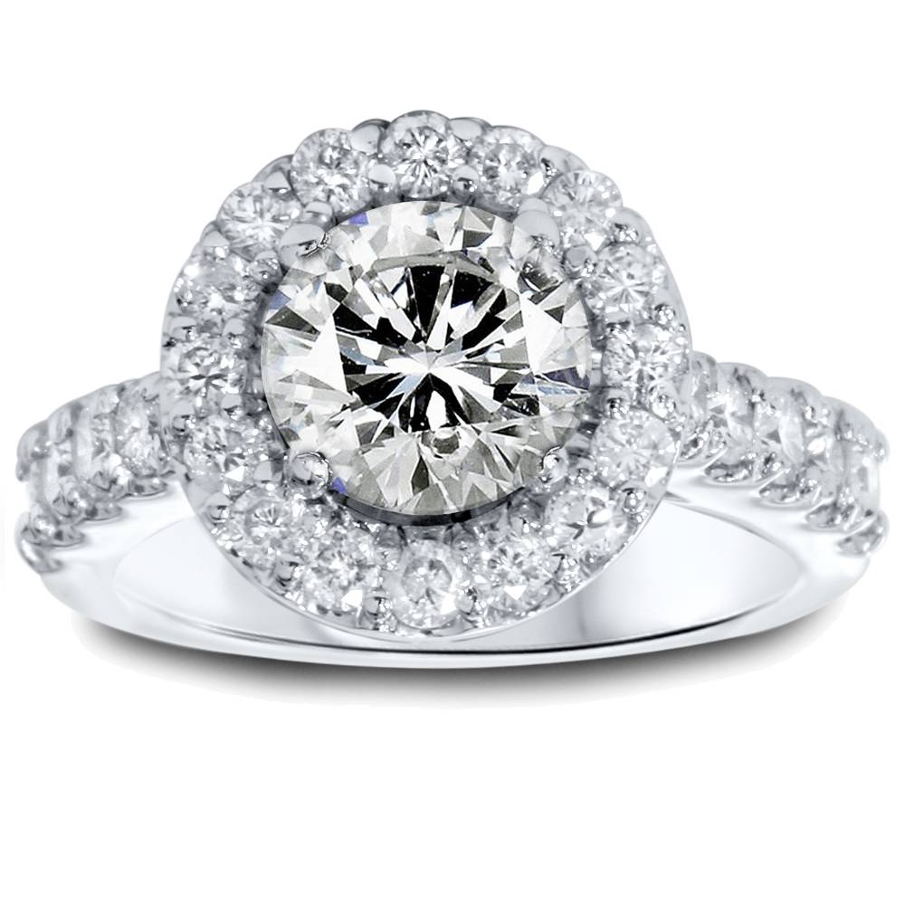 2ct Diamond Engagement Ring 14k White Gold Lab Grown Size Selectable