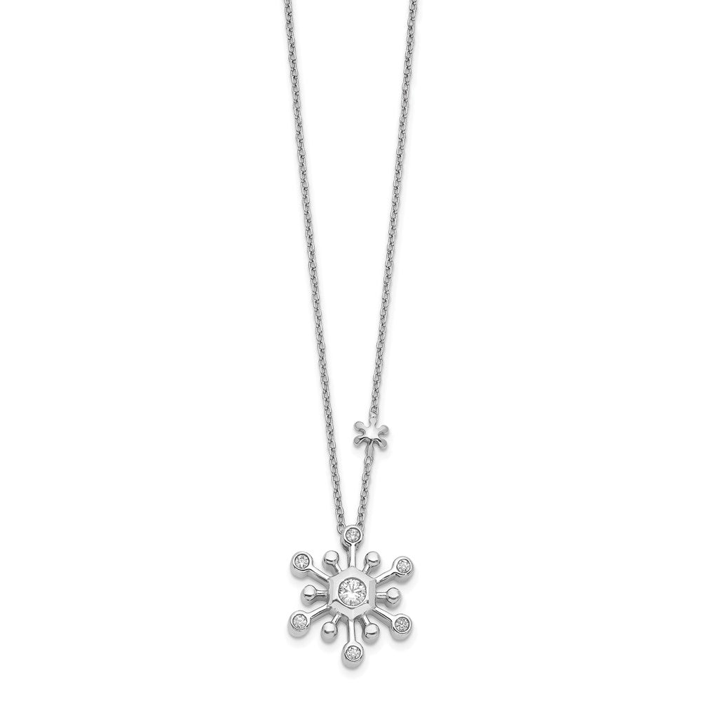 14K White Gold 1/4 CT Lab Grown Diamond Snowflake Necklace Clarity VS Color G-H