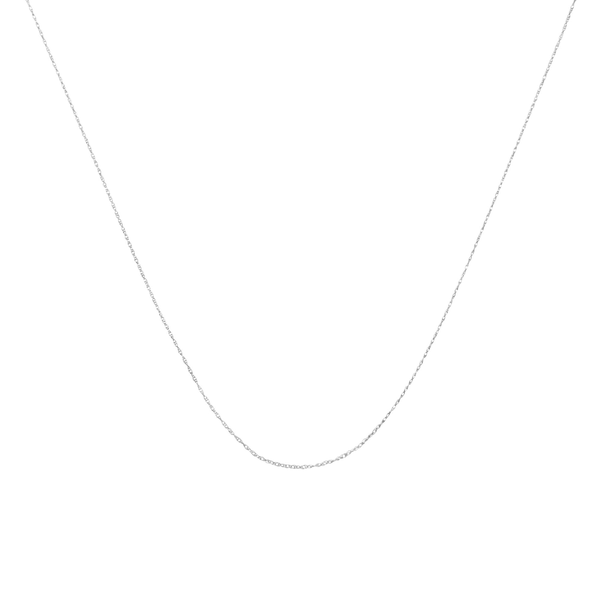 10K Gold 0.5 mm Slender & Dainty Fine Rope Chain Necklace