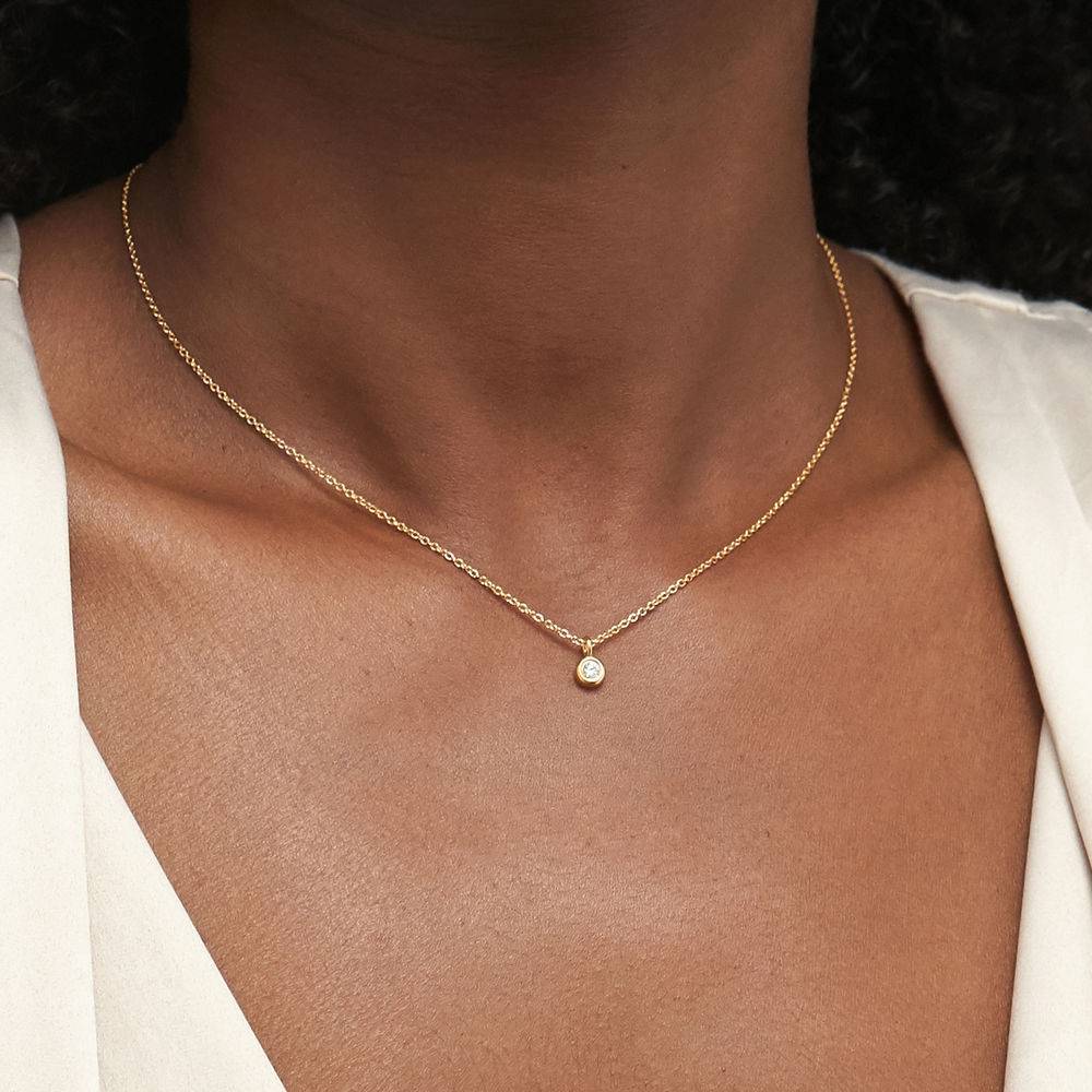1/10 CT. T.W Lab ? Created Solitaire Diamond Necklace in Gold Plating