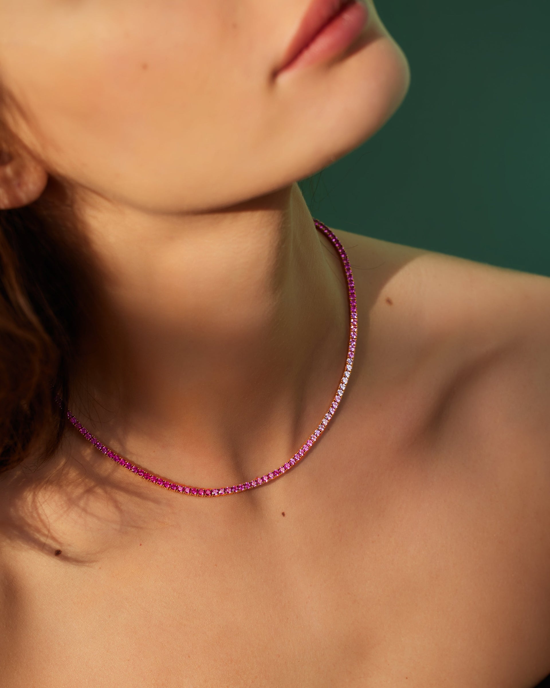 Ombre Tennis Necklace - Flamingo (EXCLUSIVE)