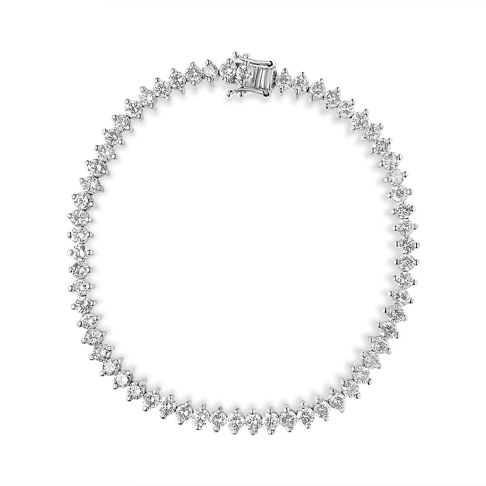 14K White Gold 5 1/2 Cttw Round Diamond 2-Prong Tennis Bracelet (H-I Color, SI2-I1 Clarity) - 7'