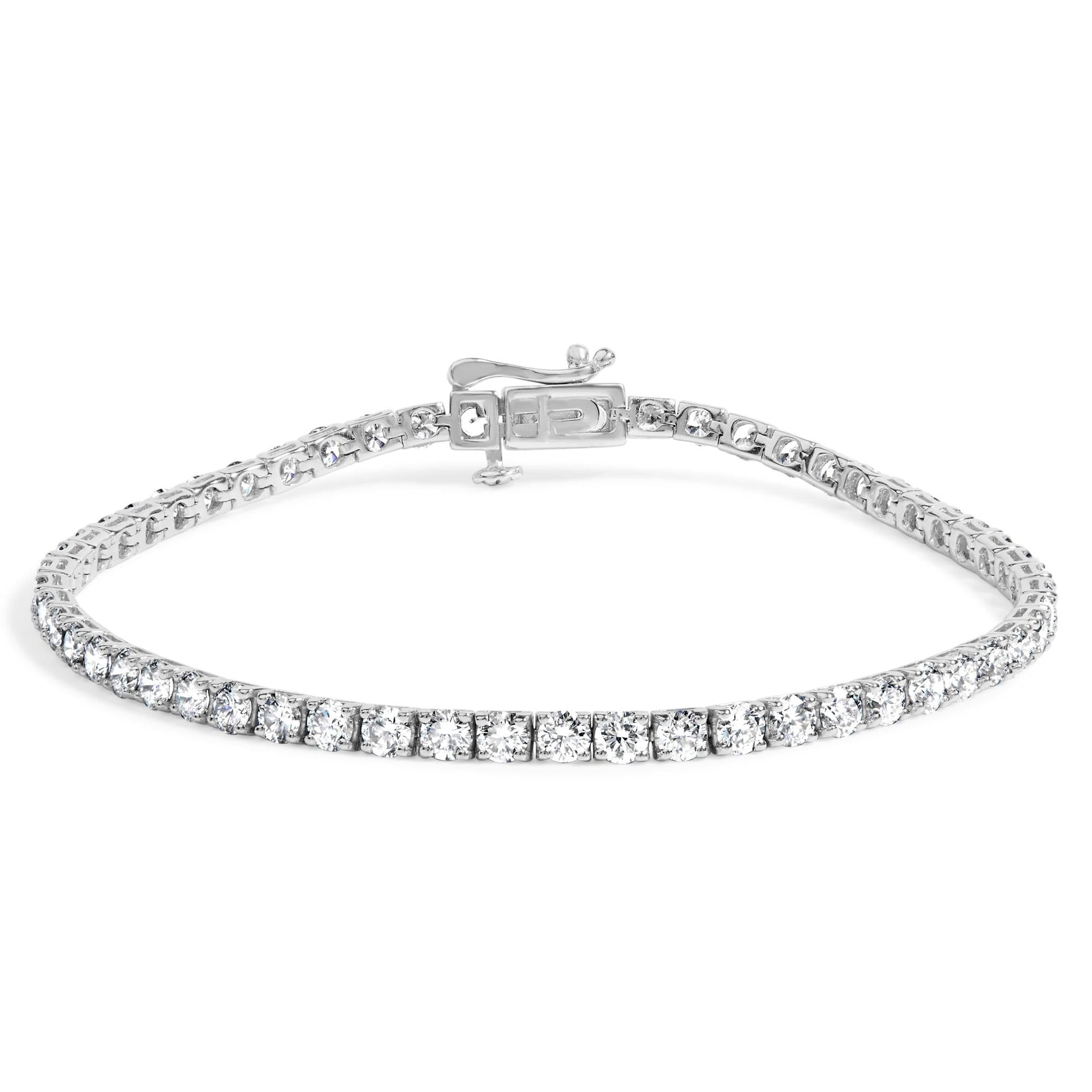 .925 Sterling Silver 5.0 Cttw Lab-Grown Diamond Tennis Bracelet - 7.25'