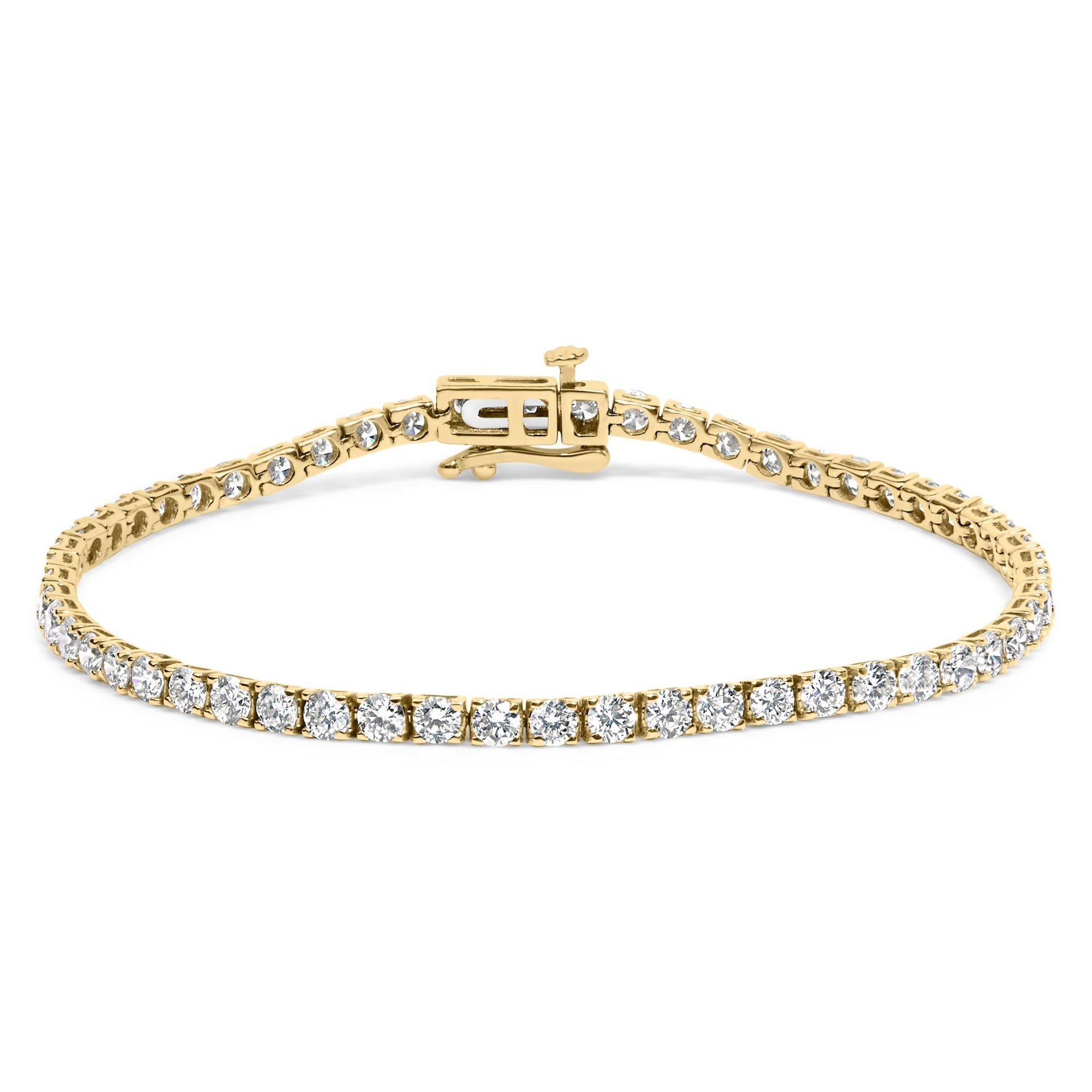 14K Gold 5.0 Cttw Lab Grown Diamond Tennis Bracelet (F-G Color, VS1-VS2 Clarity) - 7.25' Inches