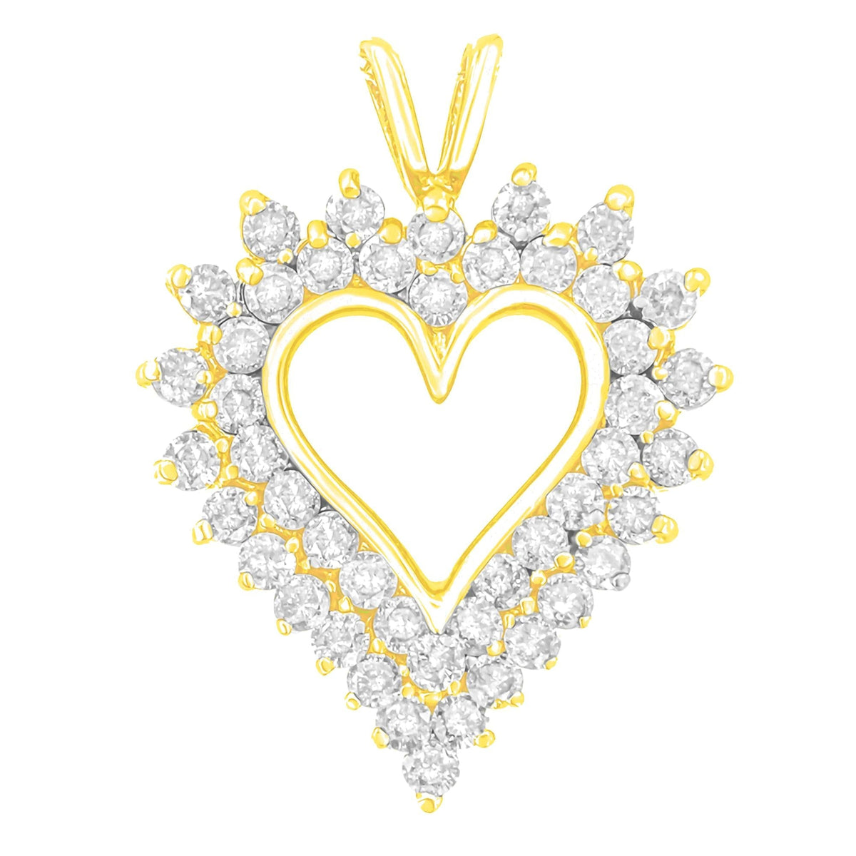 .925 Sterling Silver 3.00 Cttw Round Cut Diamond Cluster Heart 18' Pendant Necklace (K-L Color, I1-I2 Clarity)