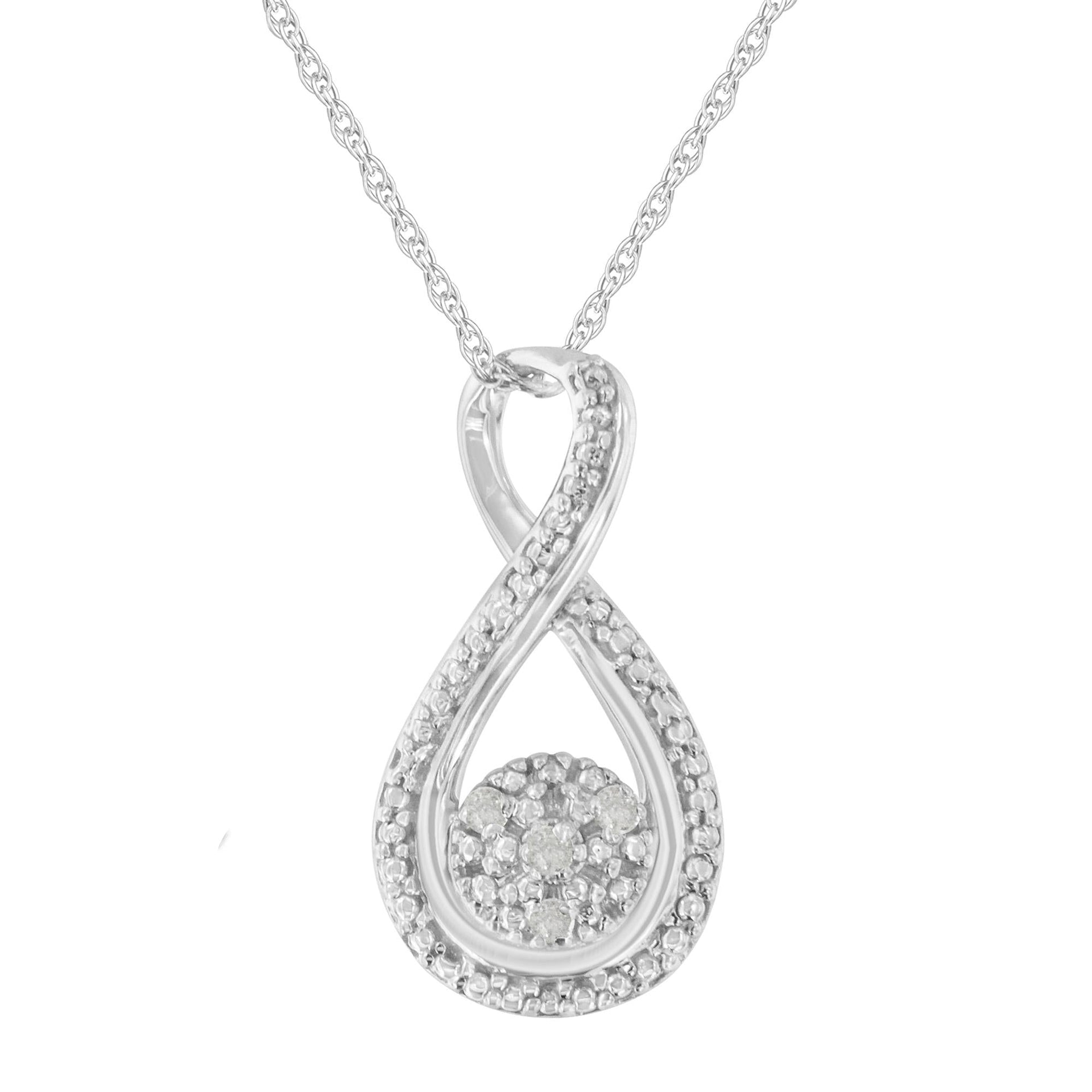 .925 Sterling Silver Diamond Accent Infinity 18' Pendant Necklace (I-J color, I2-I3 clarity)