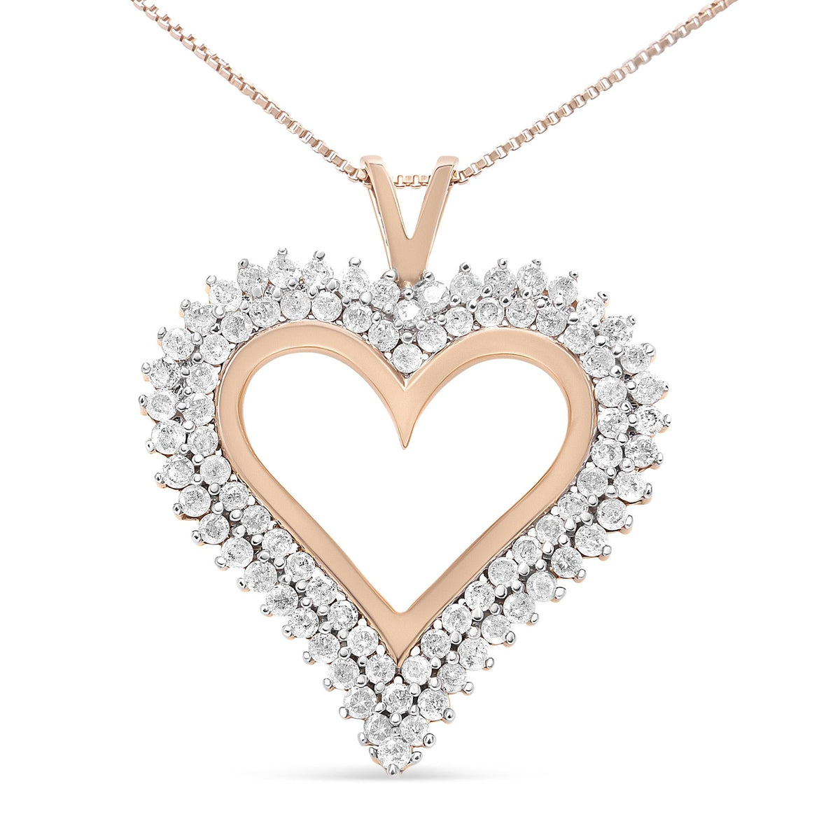 .925 Sterling Silver Diamond Heart 18' Pendant Necklace (I-J Color, I2-I3 Clarity)