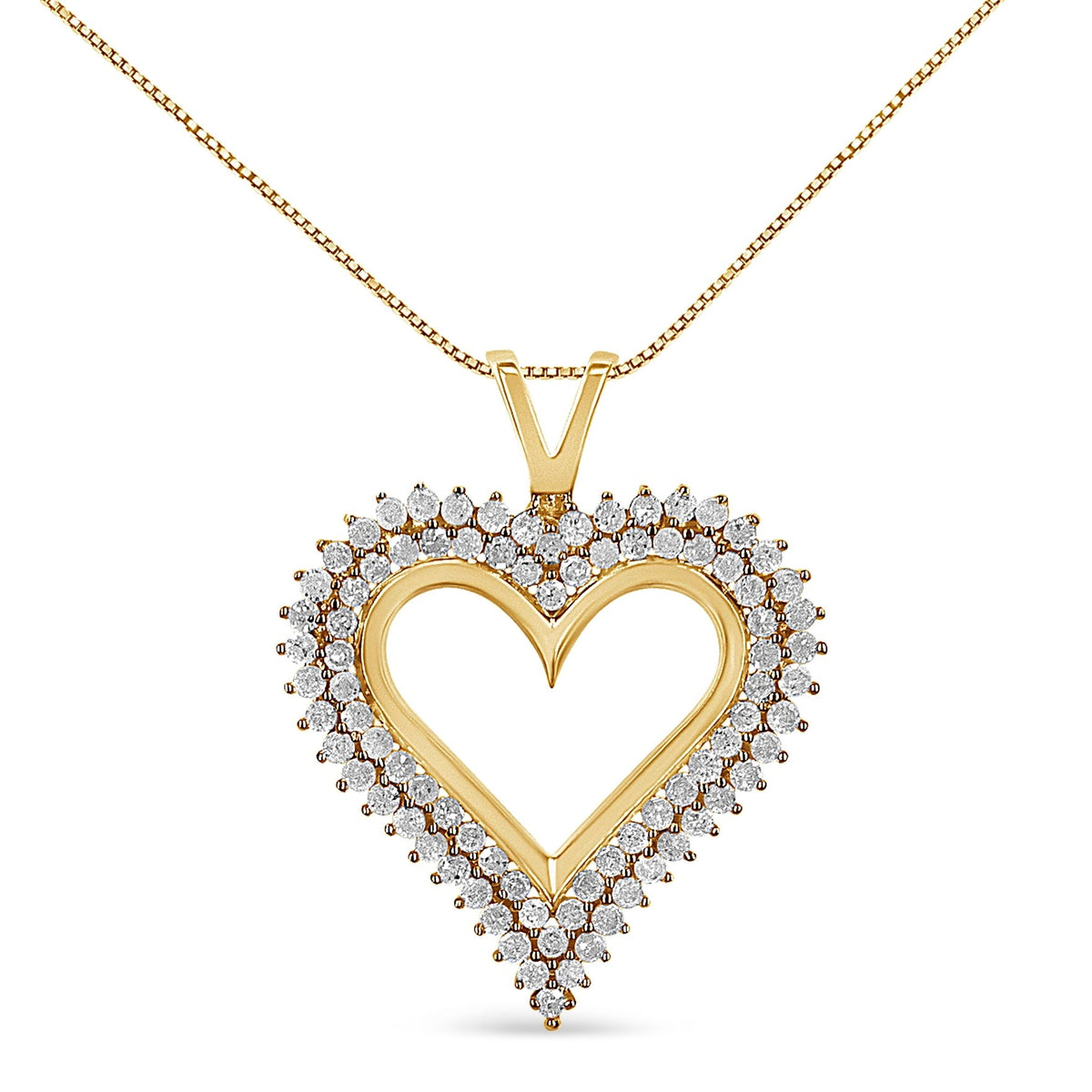 .925 Sterling Silver Diamond Heart 18' Pendant Necklace (I-J Color, I2-I3 Clarity)