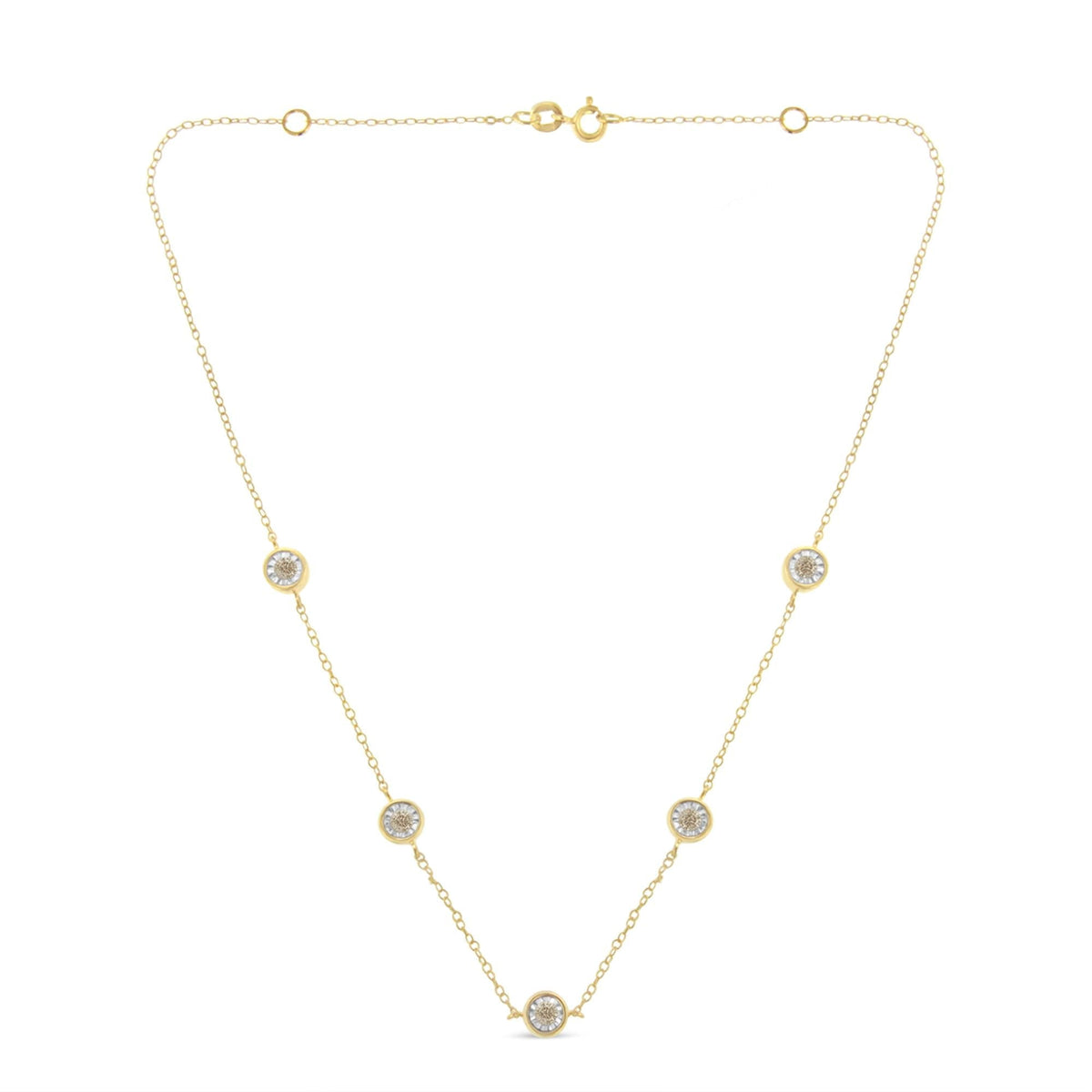 Sterling Silver Diamond Station Necklace (1/2 cttw, K-L Color, I2-I3 Clarity)