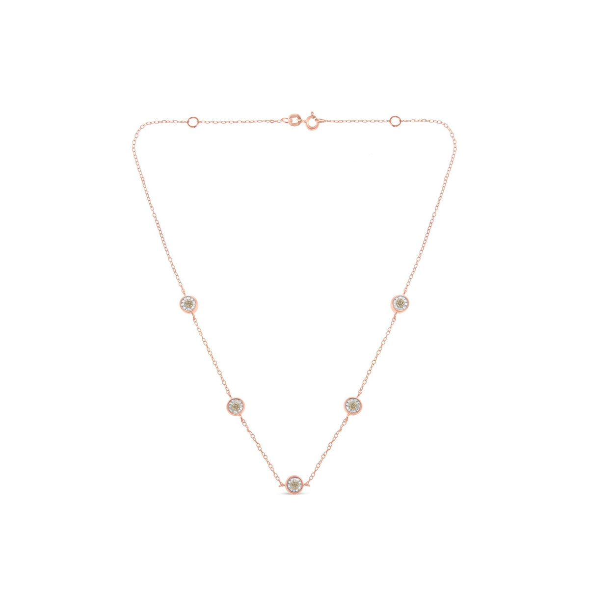 Sterling Silver Diamond Station Necklace (1/2 cttw, K-L Color, I2-I3 Clarity)