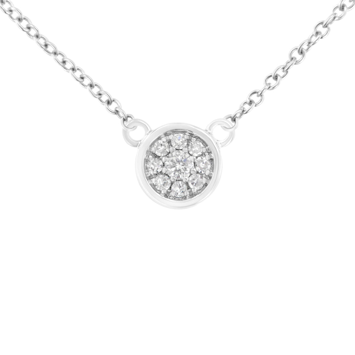 10K White Gold 1/4 Cttw Diamond Flower Pendant Necklace (I-J Color, I2-I3 Clarity) - Adjustable 16-18' chain