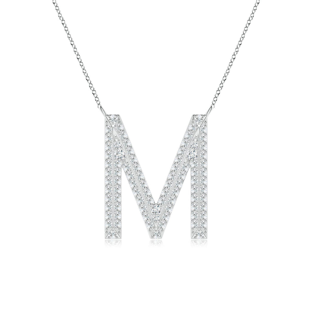 1.2 MM Prong-Set Diamond Capital "Q" Initial Pendant in 18K Yellow Gold