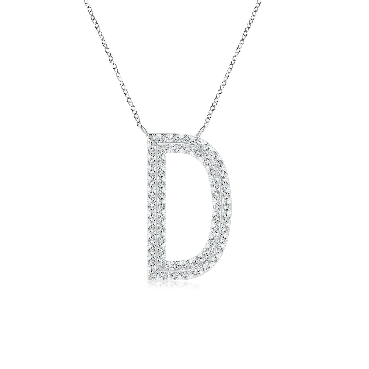 1.25 MM Prong-Set Diamond Capital "P" Initial Pendant in 18K Yellow Gold