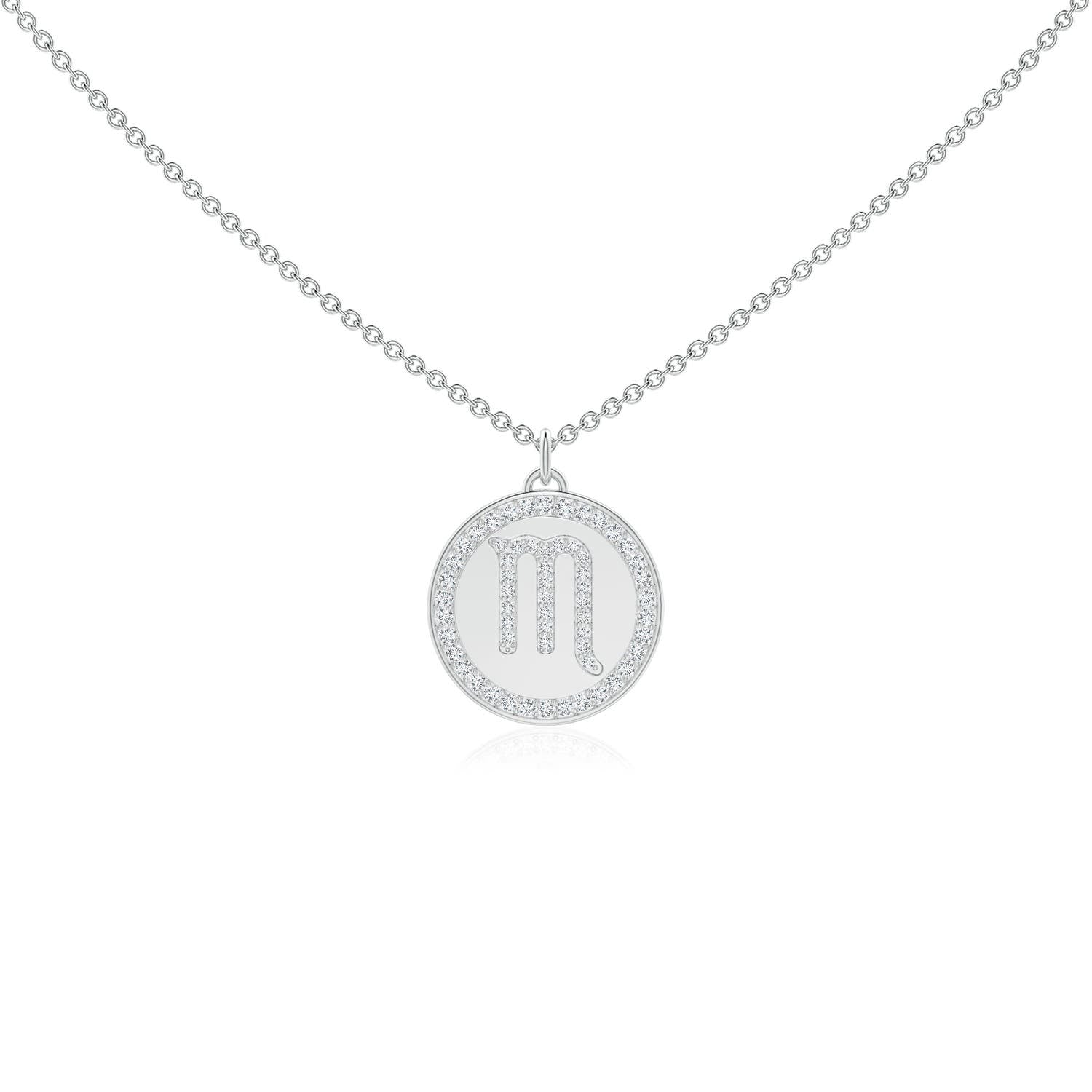 0.28 CTW Diamond Scorpio Zodiac Sign Reversible Medallion Pendant in 14K White Gold