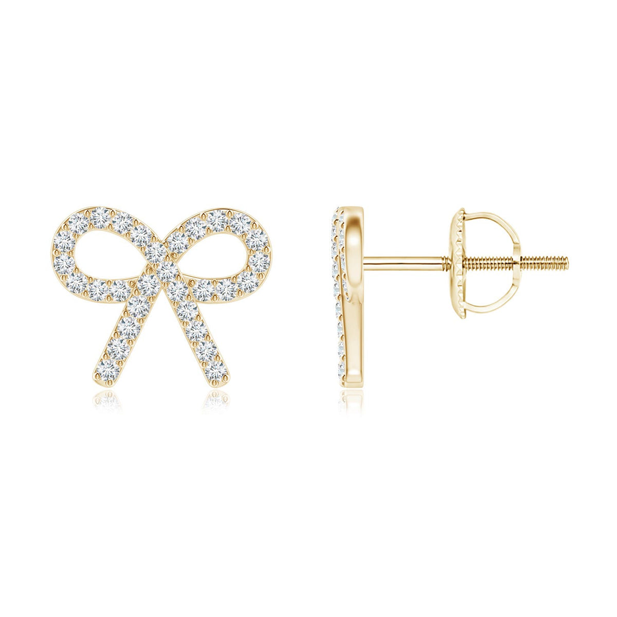 0.51 CTW Diamond Cross Stud Earrings in 18K Yellow Gold