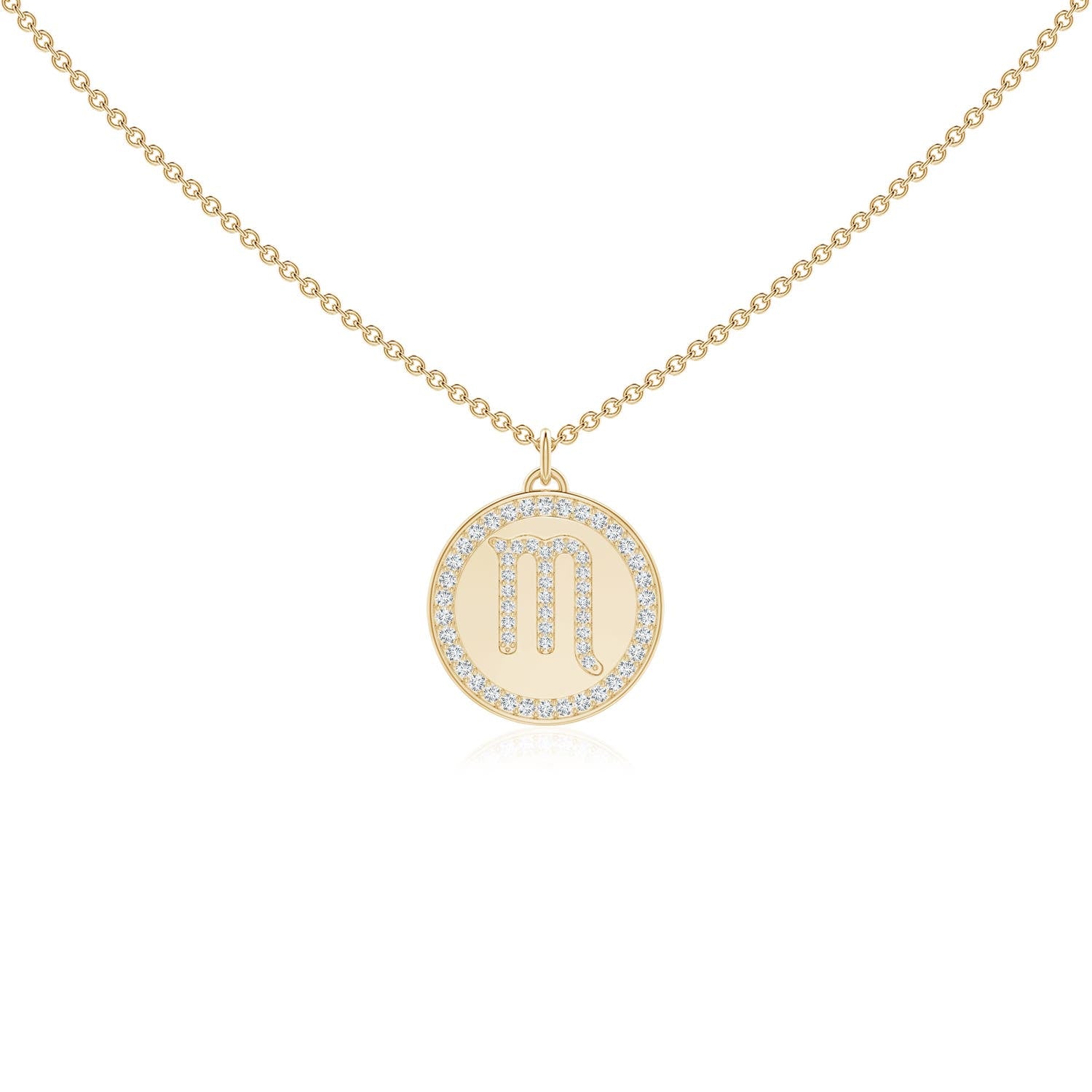 0.28 CTW Diamond Scorpio Zodiac Sign Reversible Medallion Pendant in 14K Yellow Gold