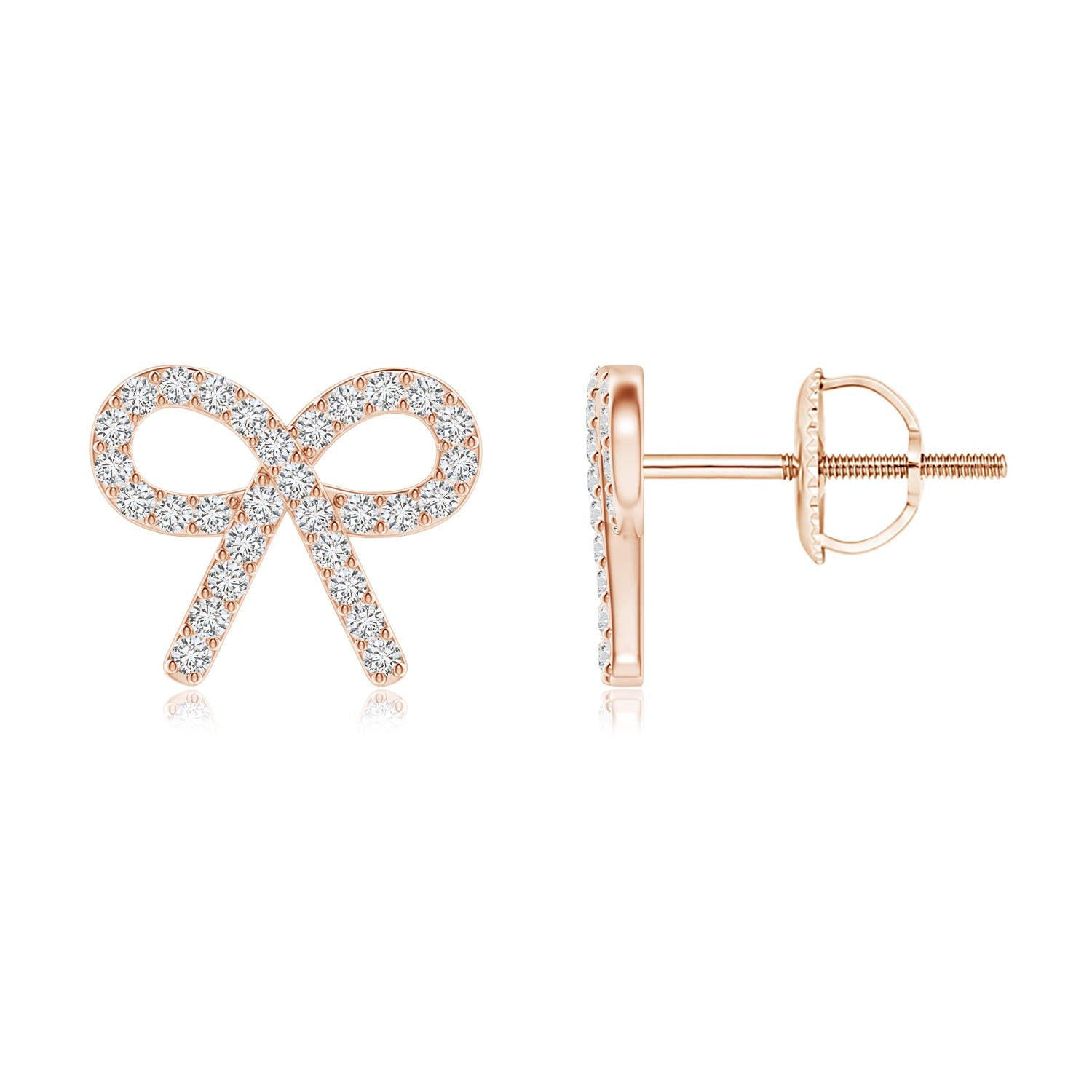0.86 CTW Round Diamond Pear Halo Stud Earrings in 14K Rose Gold