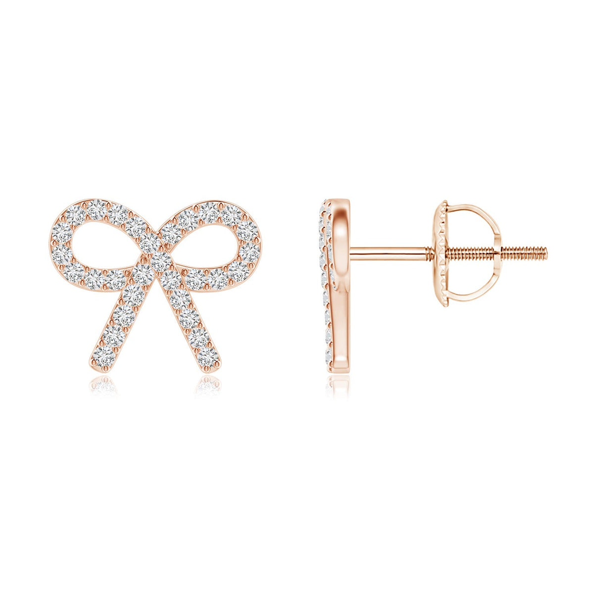 0.48 CTW Pave-Set Diamond Horseshoe Stud Earrings in 14K Rose Gold