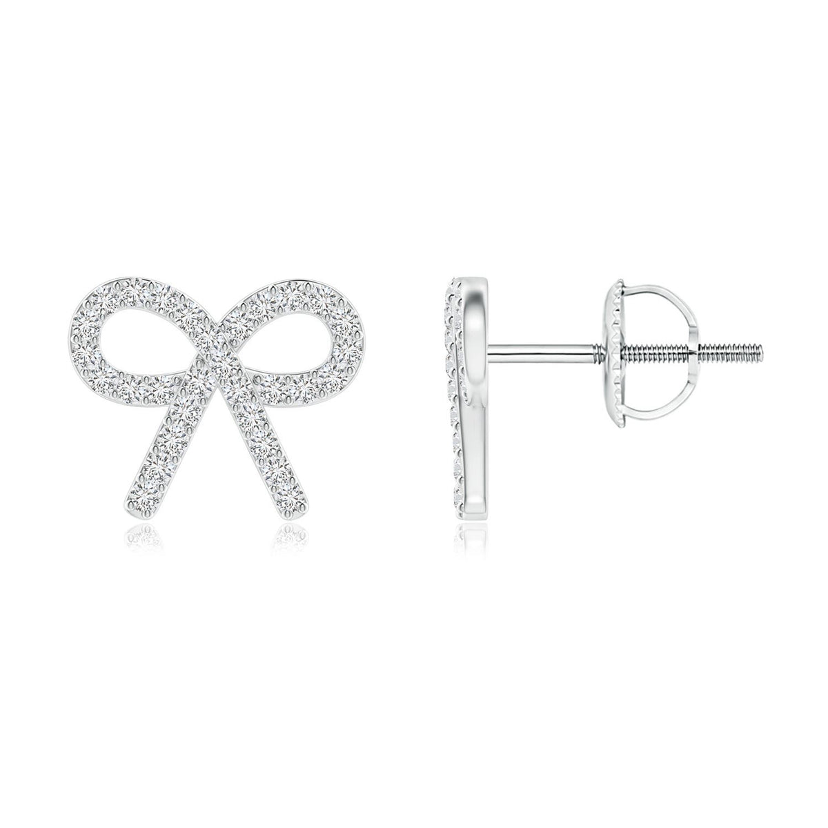 0.48 CTW Pave-Set Diamond Horseshoe Stud Earrings in 14K White Gold