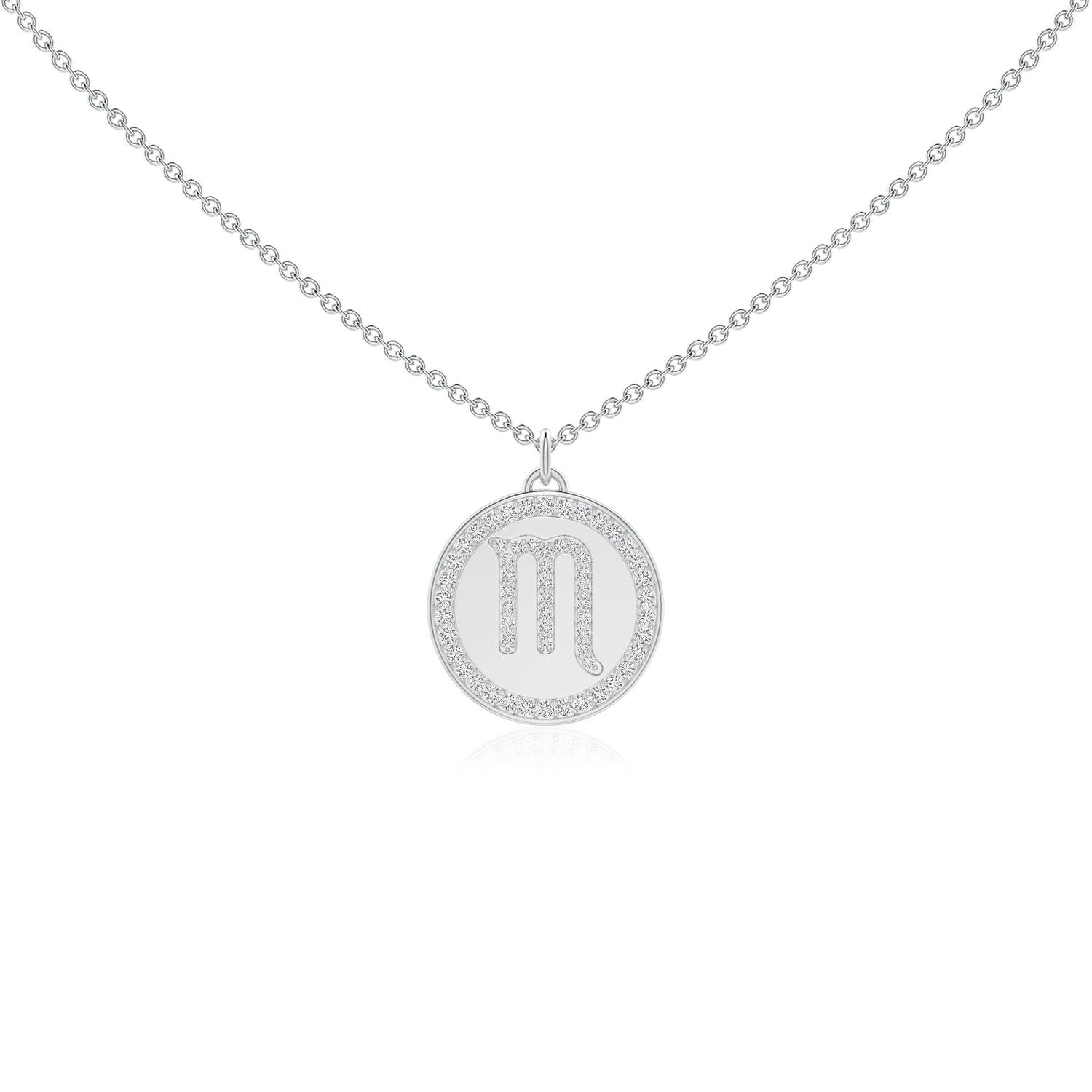 0.28 CTW Diamond Scorpio Zodiac Sign Reversible Medallion Pendant in 14K White Gold