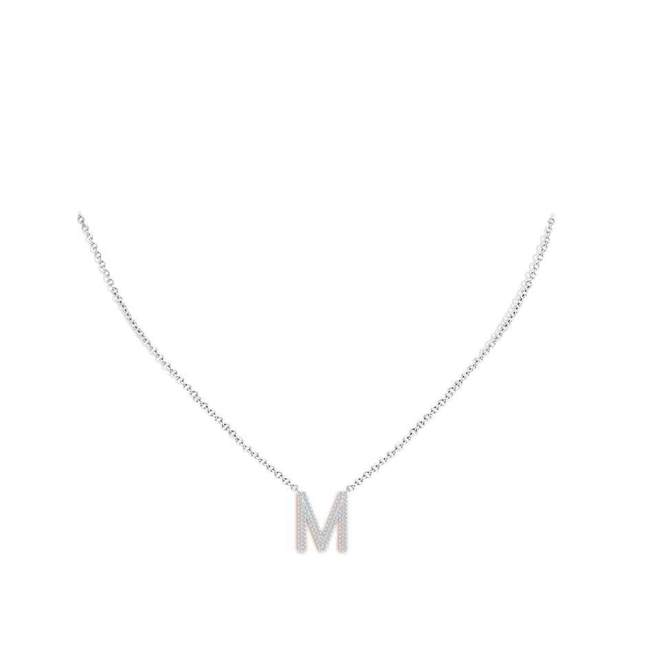 Prong-Set Diamond Capital 'M' Knife-Edge Initial Pendant