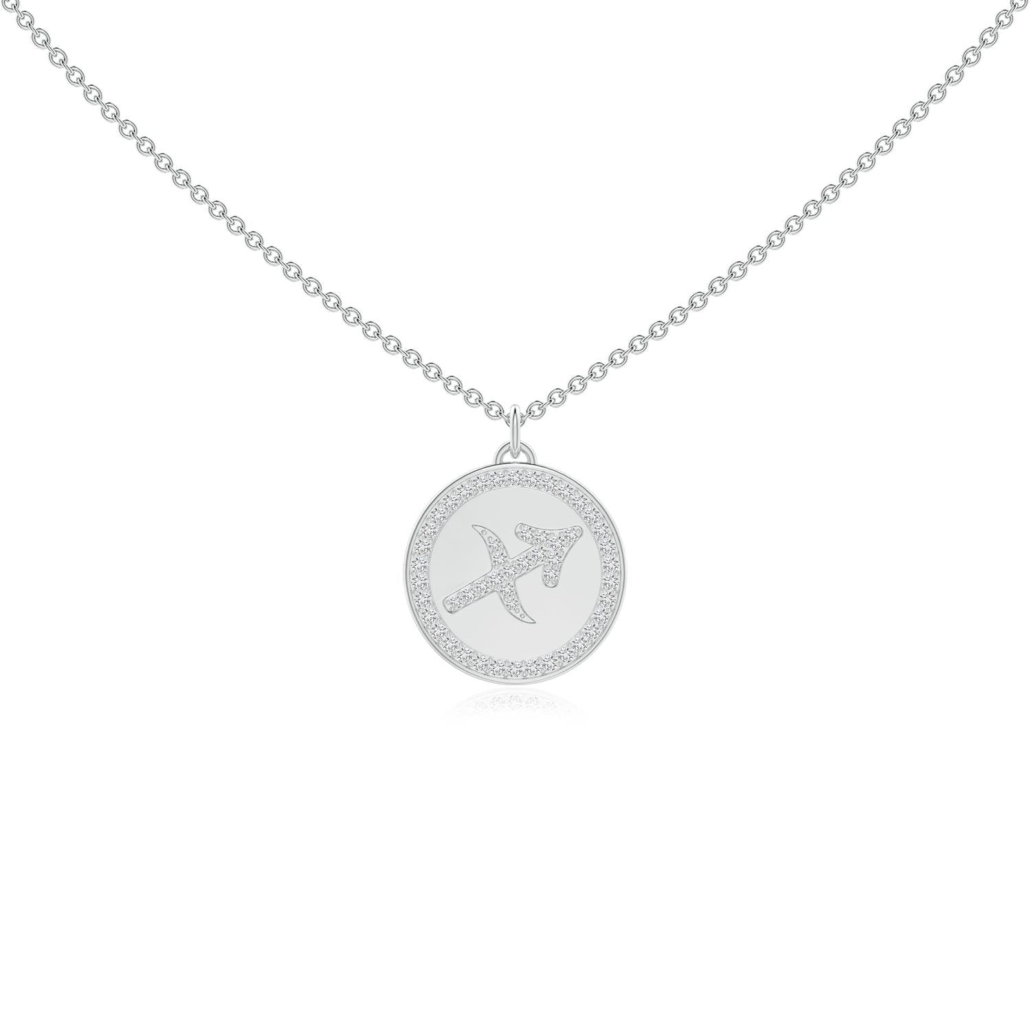 0.27 CTW Diamond Sagittarius Zodiac Sign Reversible Medallion Pendant in 14K White Gold