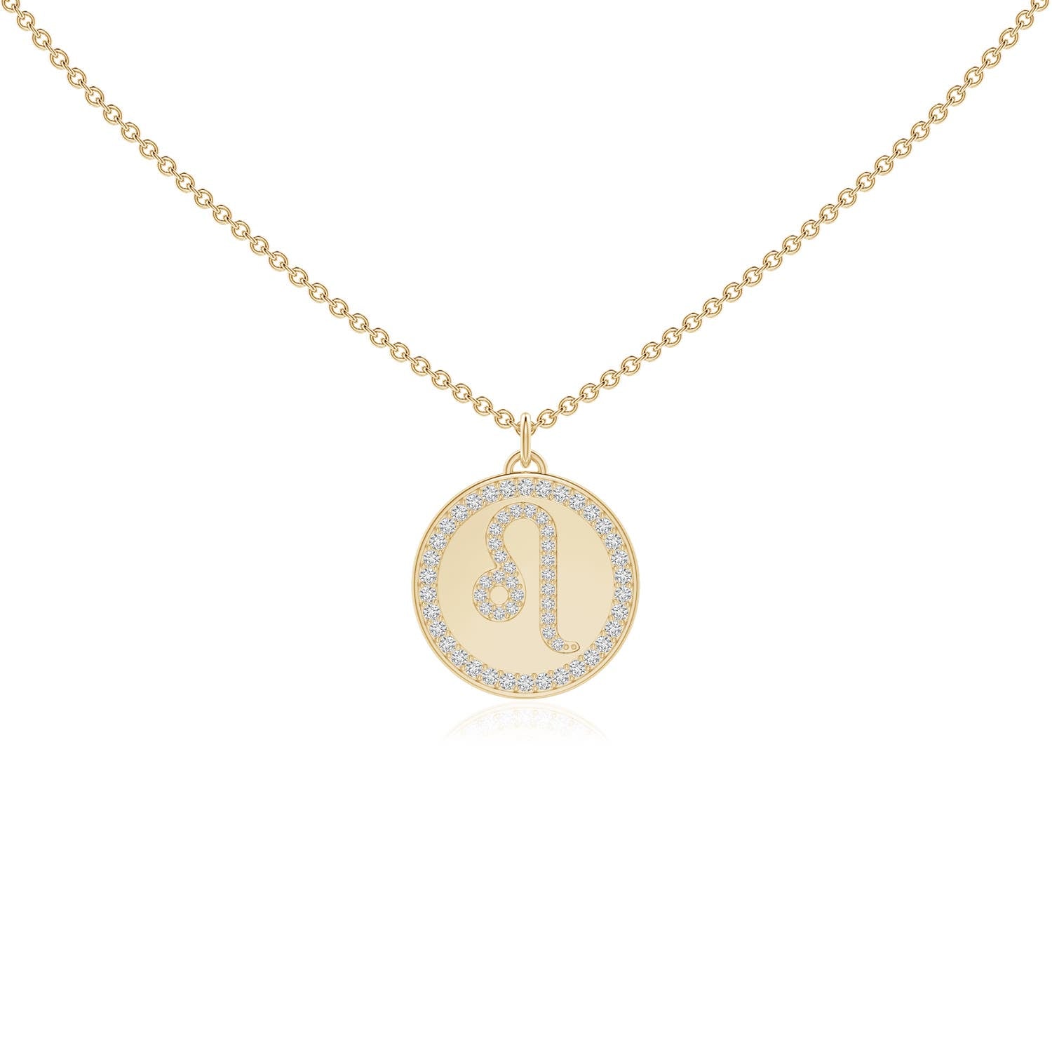 0.28 CTW Diamond Leo Zodiac Sign Reversible Medallion Pendant in 14K Yellow Gold