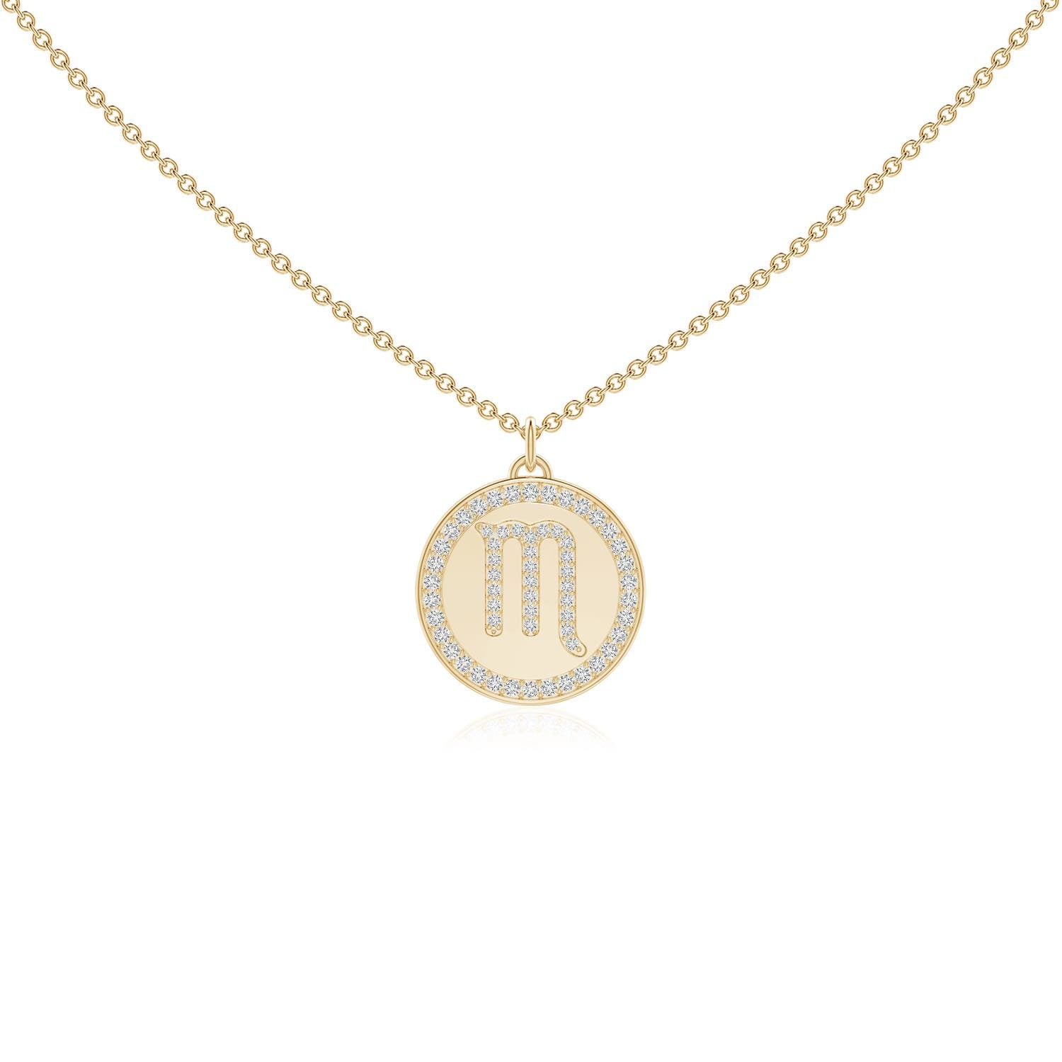 0.28 CTW Diamond Scorpio Zodiac Sign Reversible Medallion Pendant in 14K Yellow Gold