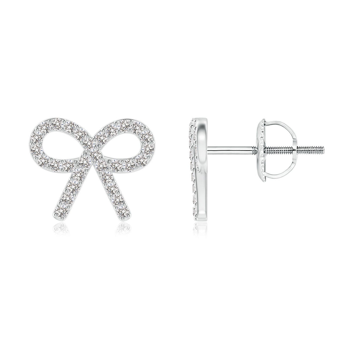 0.68 CTW Prong-Set Diamond Clover Stud Earrings in 14K White Gold