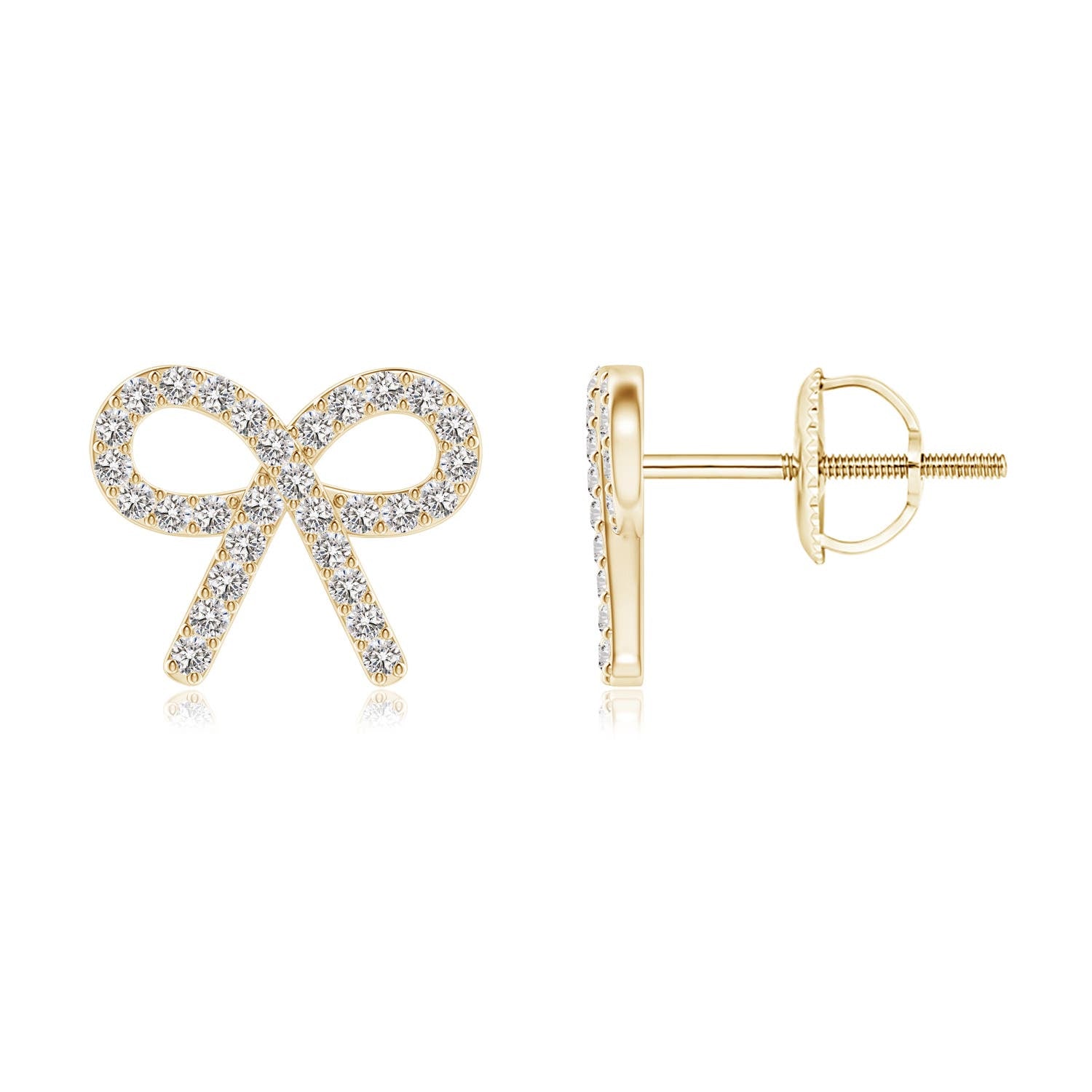 0.8 CTW Diamond Open Circle Stud Earrings in 14K Yellow Gold