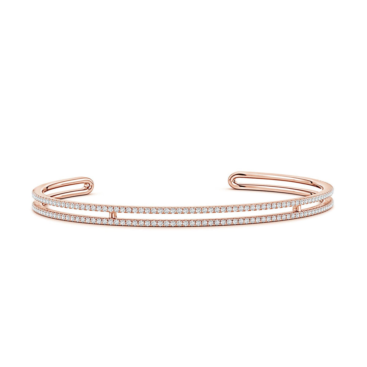 0.47 CTW U-Pavé Lab-Grown Diamond Infinity Flex Cuff Bracelet in 18K Rose Gold