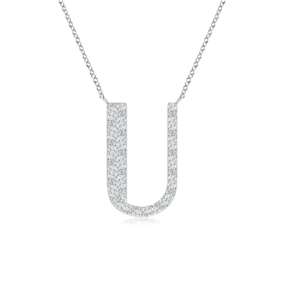 Capital "U" Initial Pendant in Platinum