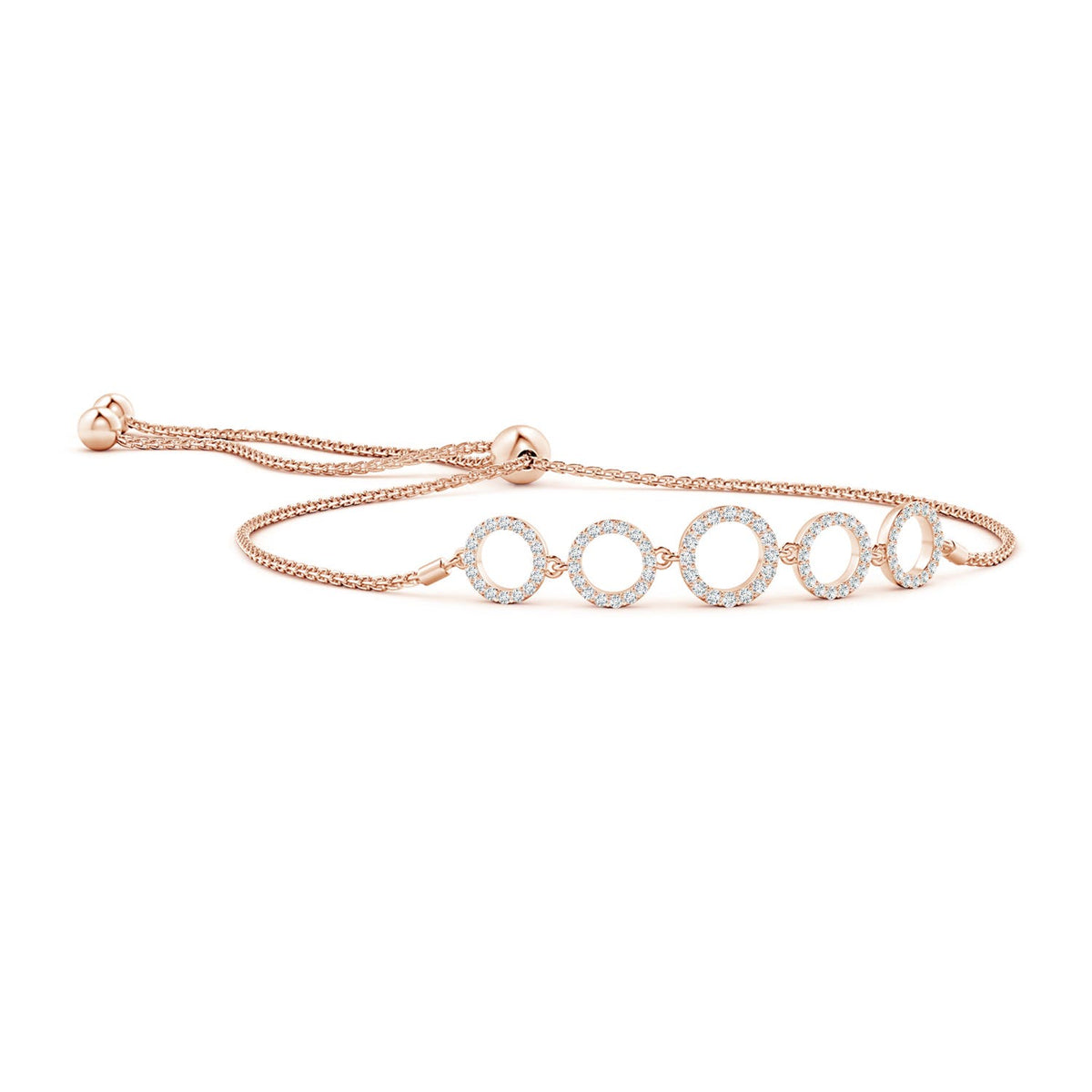 0.78 CTW Nature-Inspired Diamond Double Butterfly Bolo Bracelet in 14K Yellow Gold