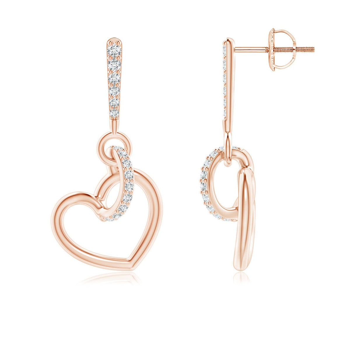 0.5 CTW Lab-Grown Diamond Celtic Flower Dangle Earrings in 18K Rose Gold