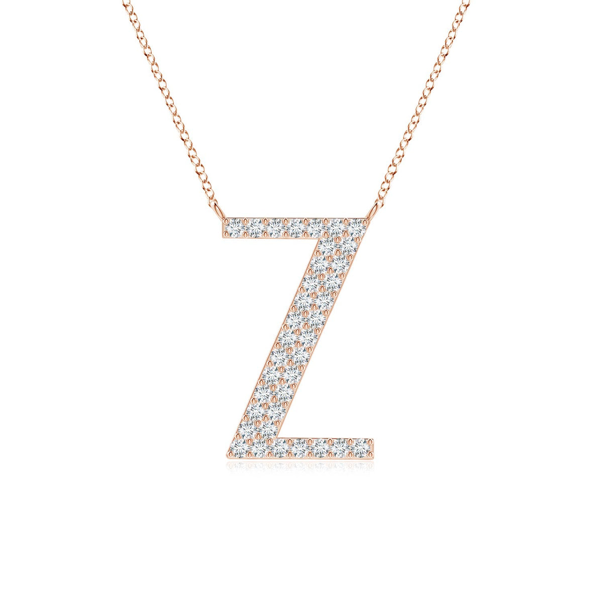 Capital "Z" Initial Pendant in 14K Rose Gold