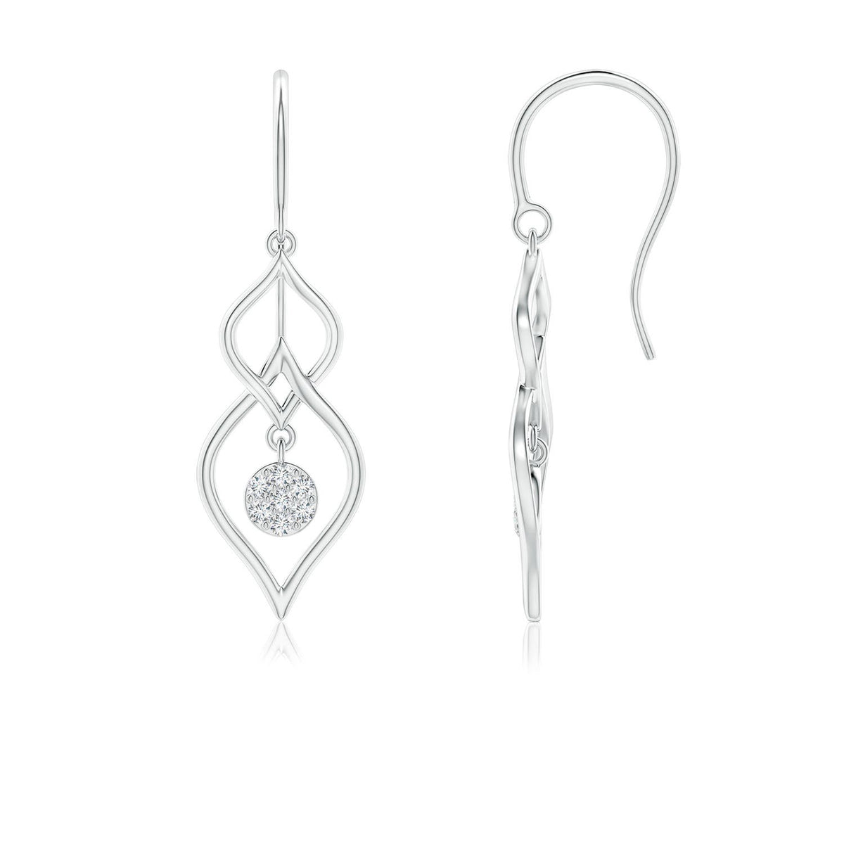 1.8 MM Lab-Grown Diamond Shell Stud Earrings in Silver
