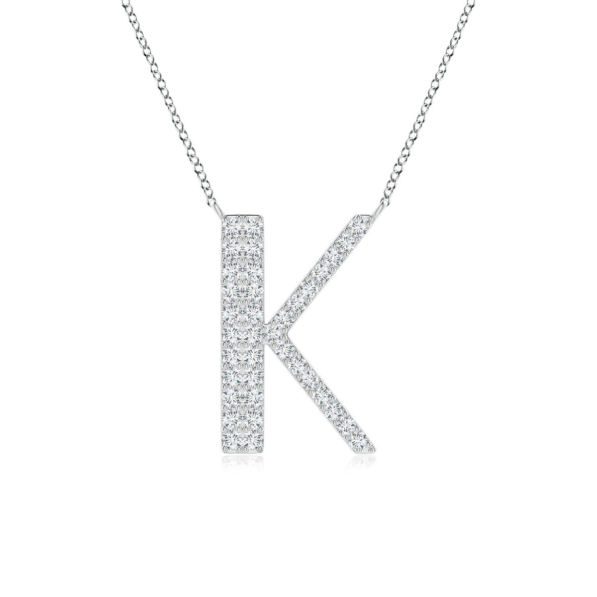 Capital "K" Initial Pendant in 14K White Gold