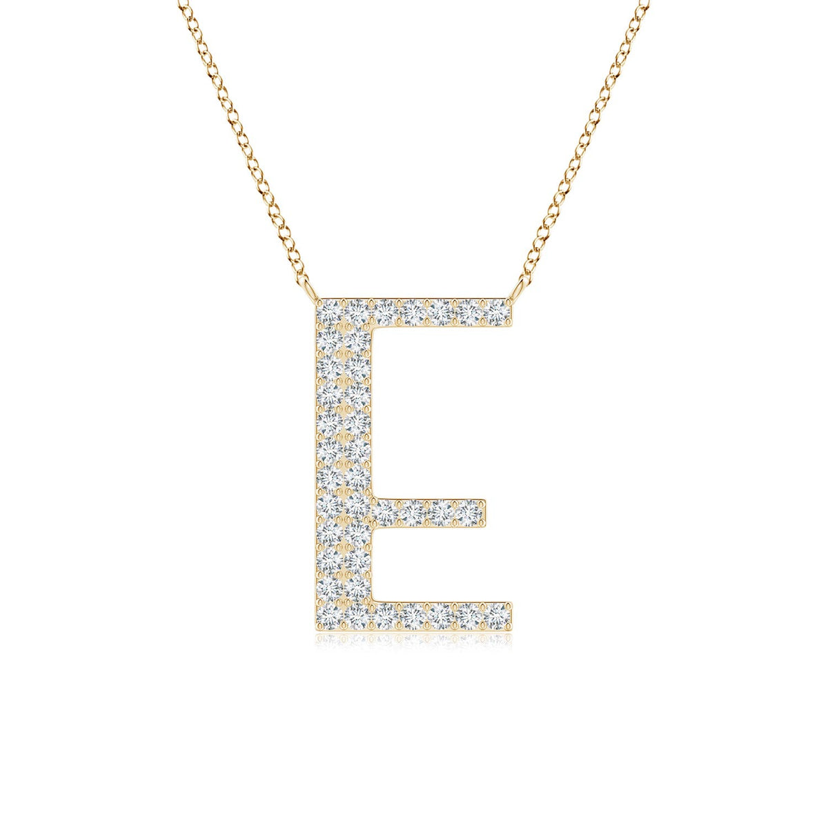 Lowercase "E" Initial Pendant in 14K Yellow Gold