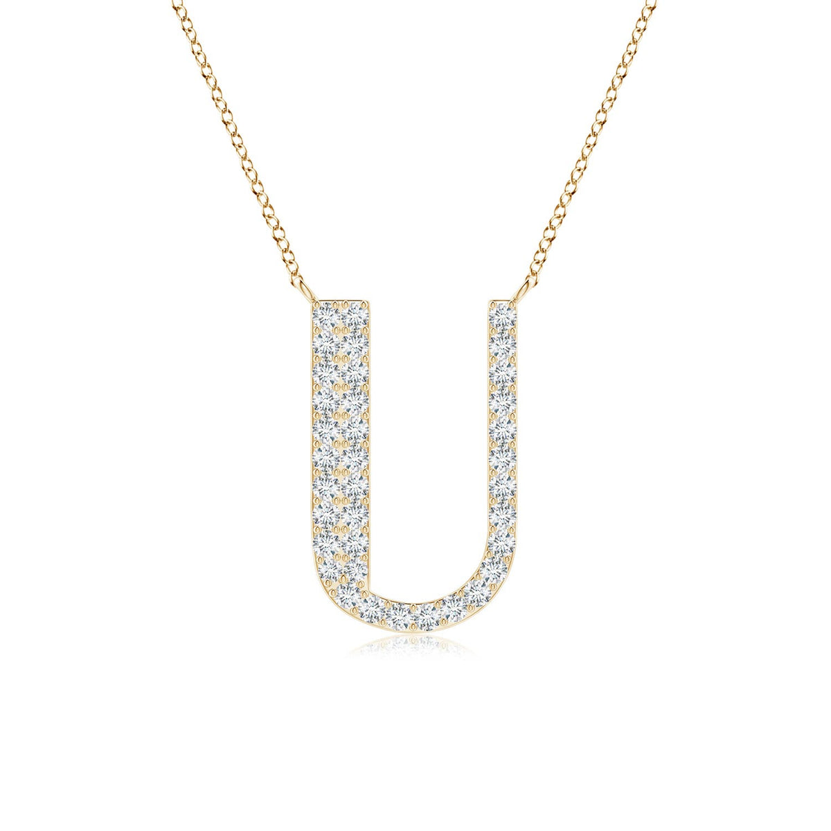 Lowercase "U" Initial Pendant in 14K Yellow Gold