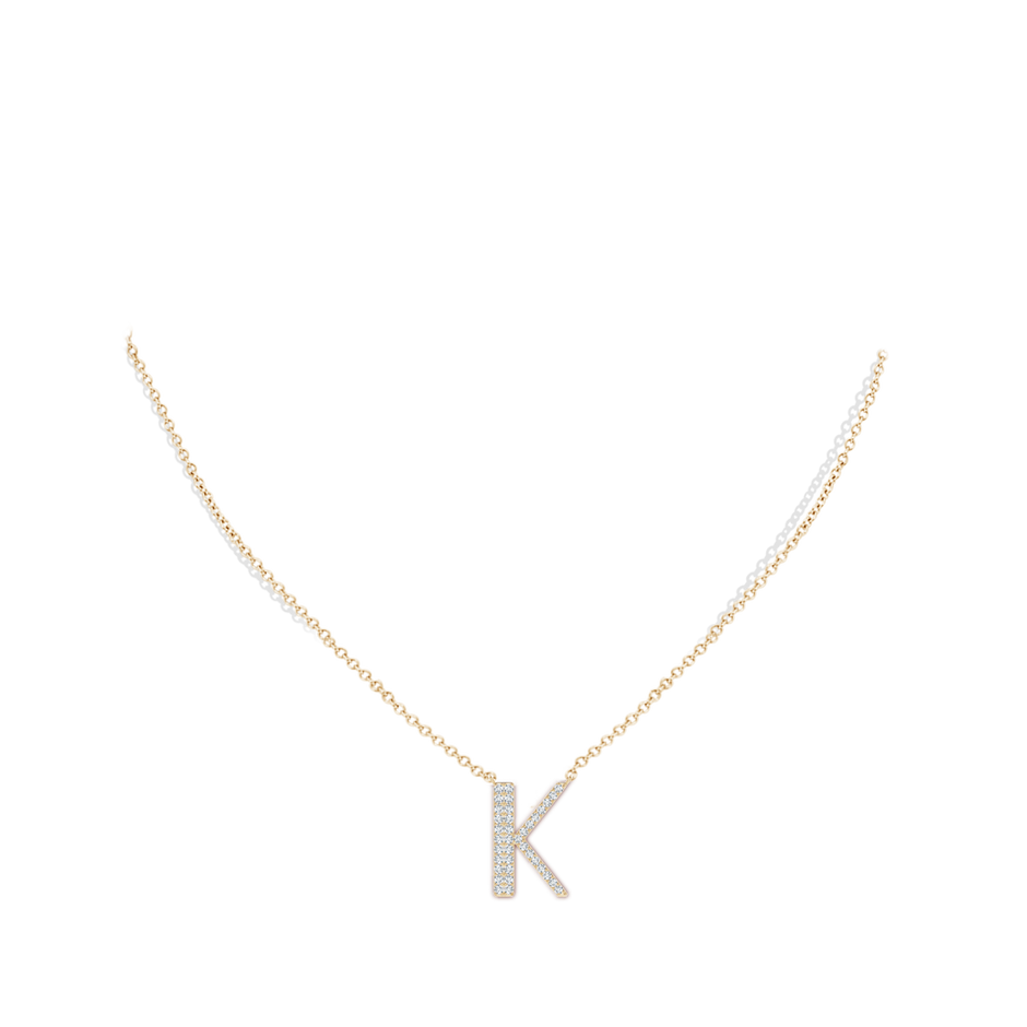 Modern Deco Diamond Capital 'K' Initial Pendant