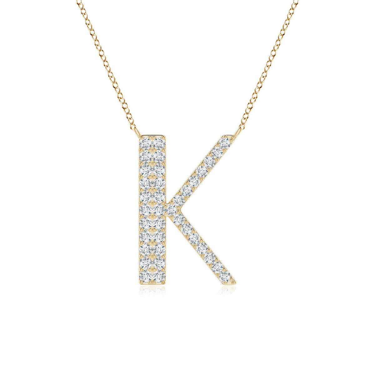 Capital "K" Initial Pendant in 14K Yellow Gold