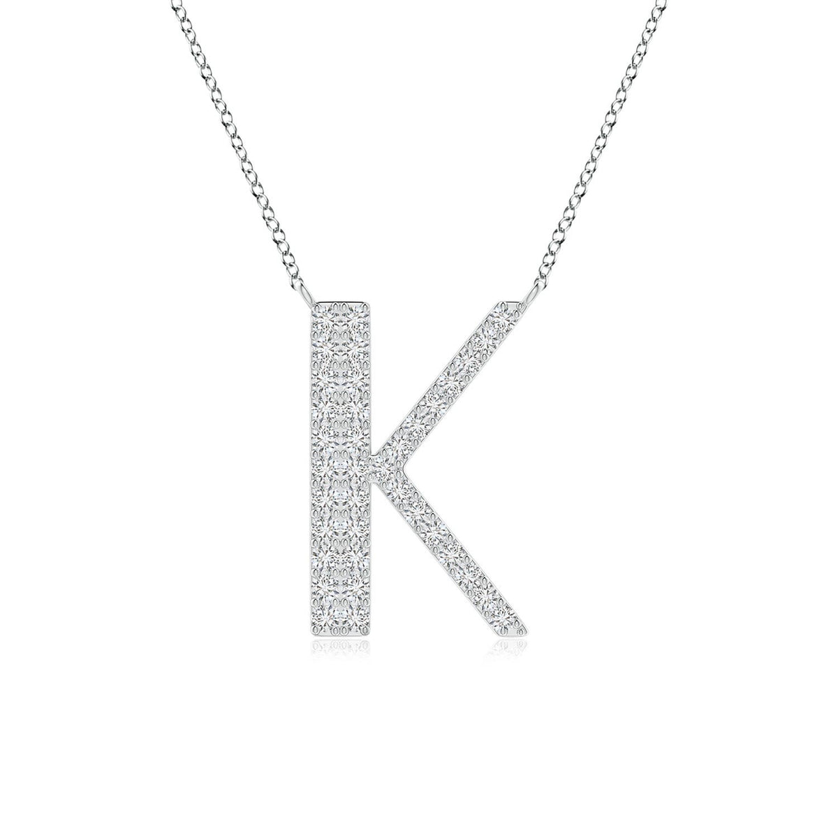 Capital "K" Initial Pendant in Platinum