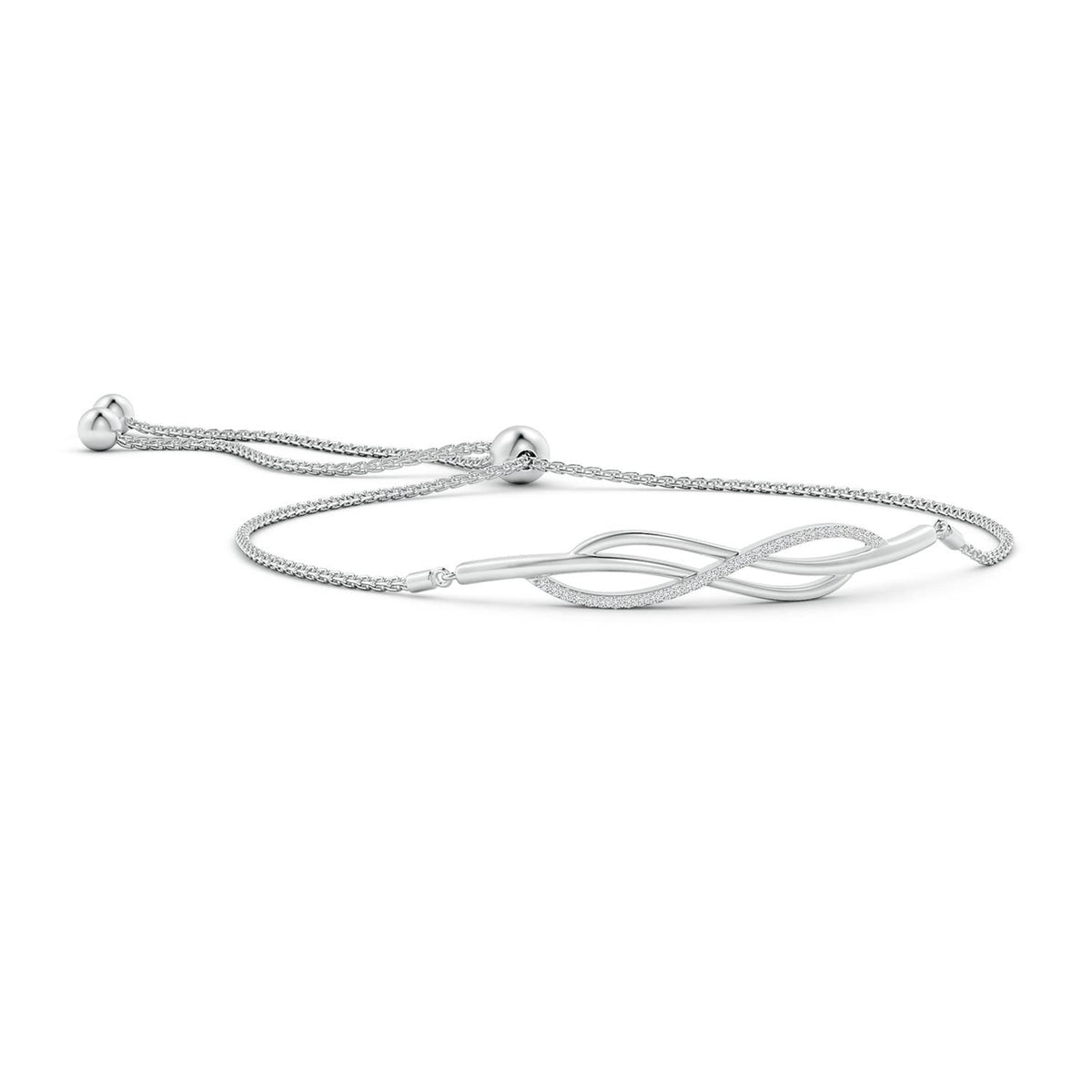0.37 CTW Diamond Cluster Evil Eye Bolo Bracelet in 14K White Gold