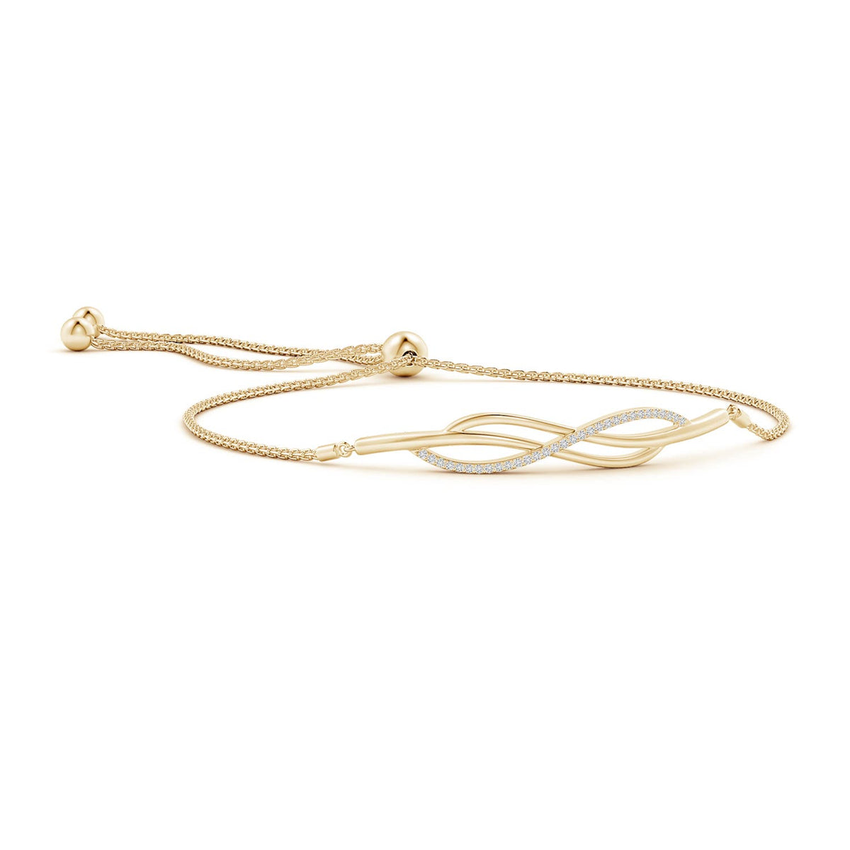 0.37 CTW Diamond Cluster Evil Eye Bolo Bracelet in 14K Yellow Gold