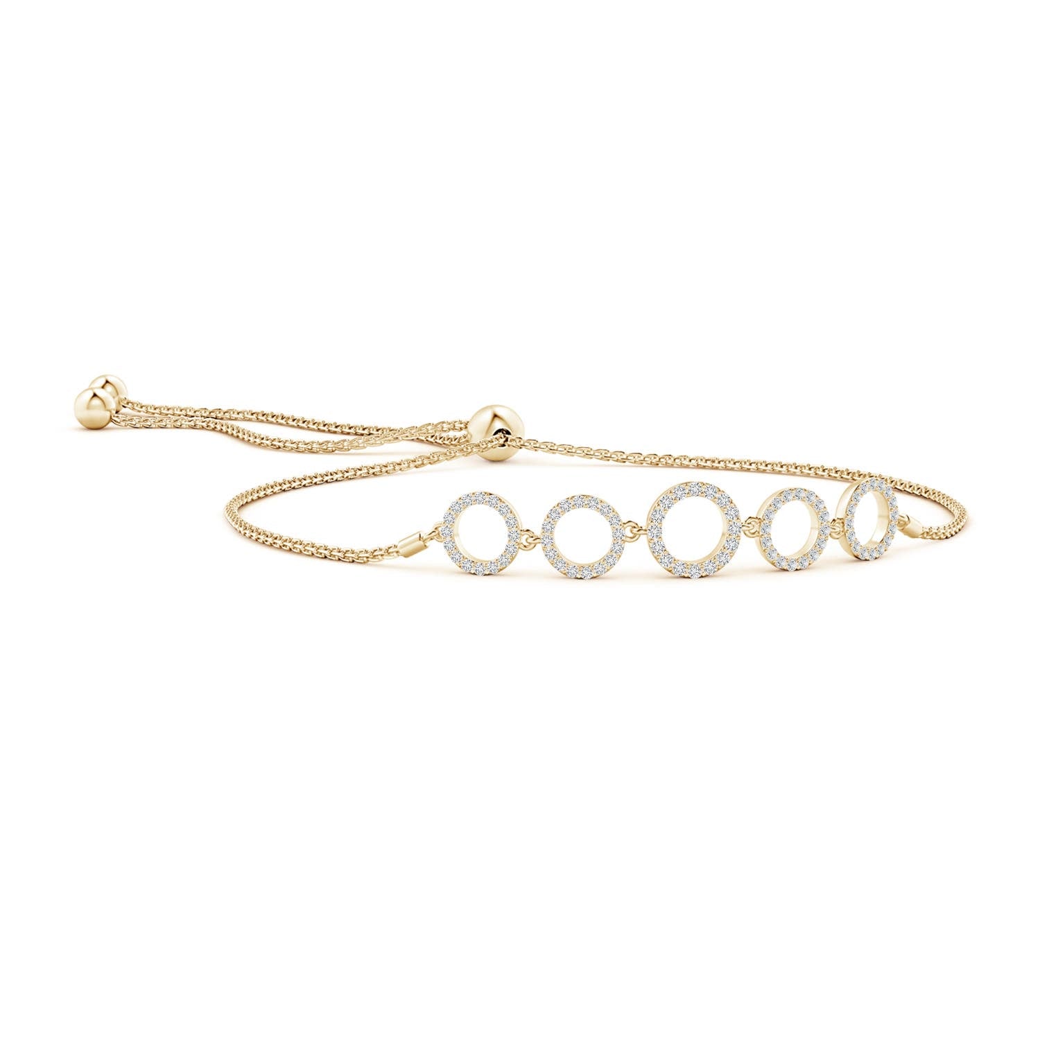0.78 CTW Diamond Flower Cluster Station Bracelet in 14K Yellow Gold