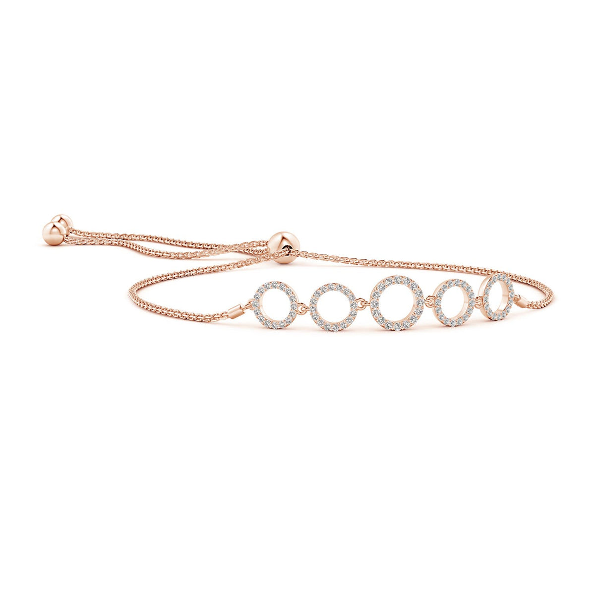 0.29 CTW Prong-Set Diamond Capital "M" Initial Bracelet in 18K Yellow Gold