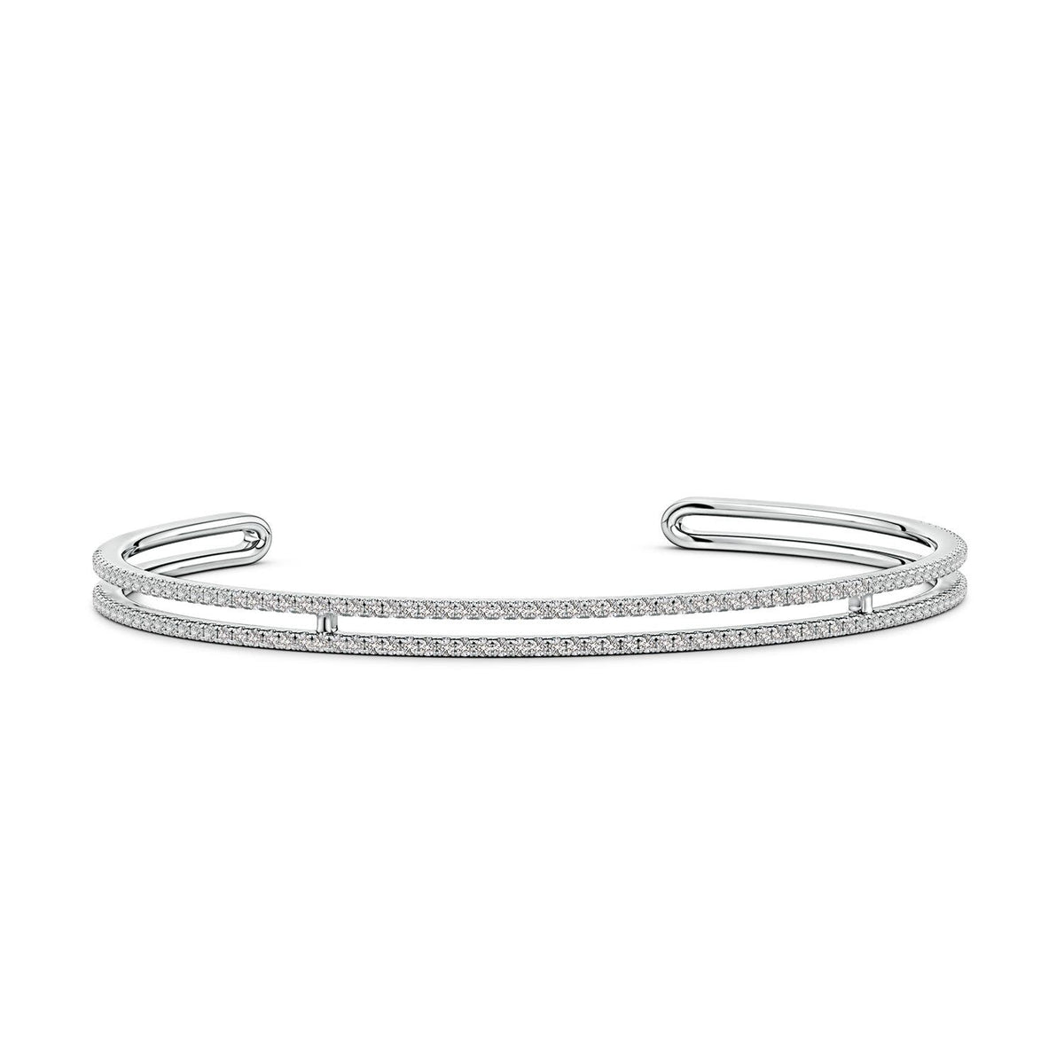 1.32 CTW Bezel-Set Diamond Evil Eye Bracelet With Accents in 14K White Gold