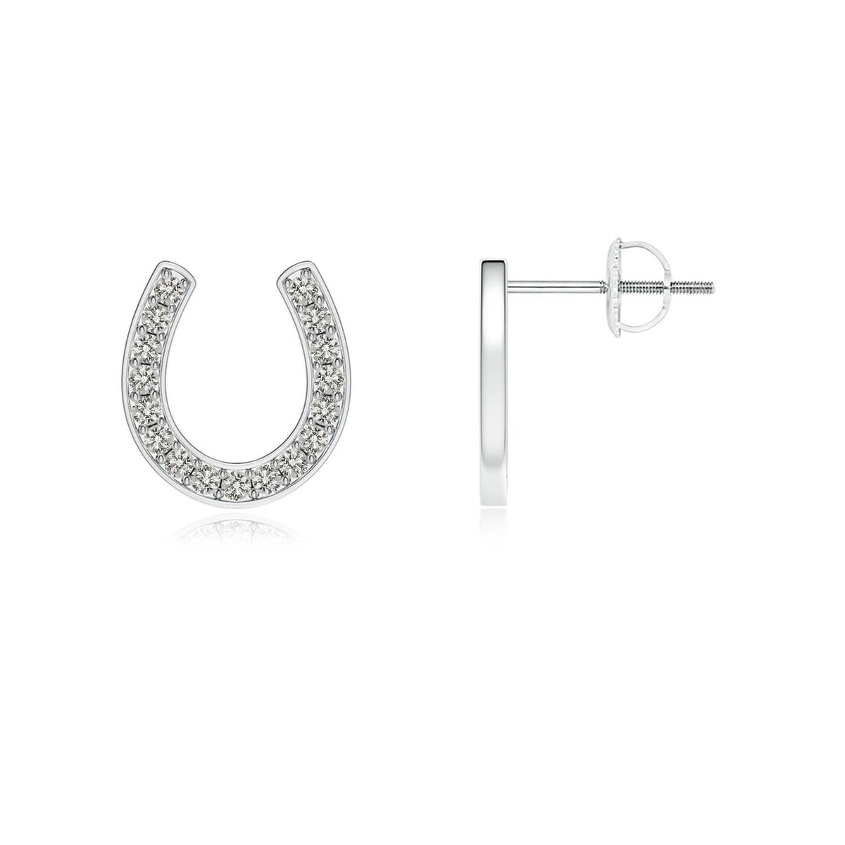 1.6 MM Round Diamond Studded Concentric Circle Earrings in Platinum