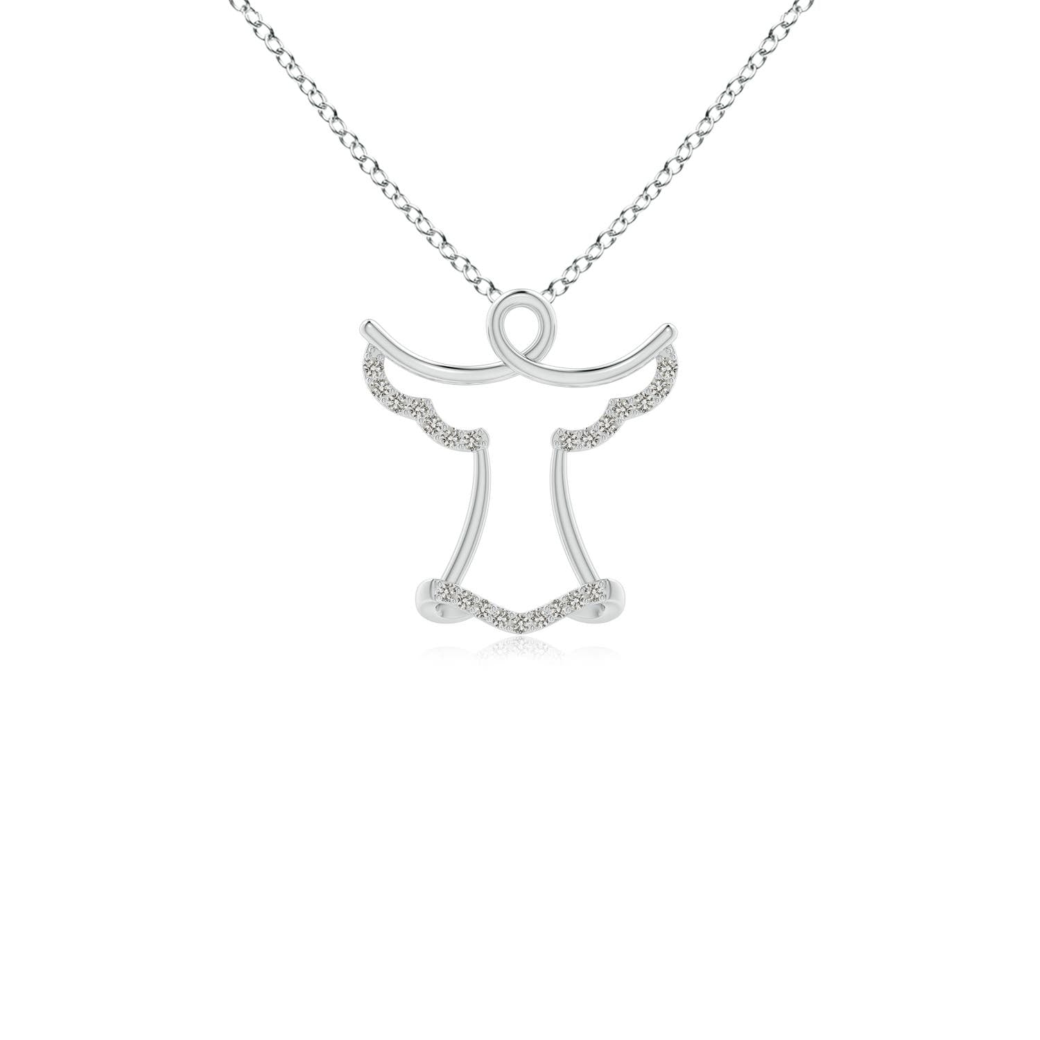 1.15 MM Prong-Set Diamond Angel Pendant in Platinum